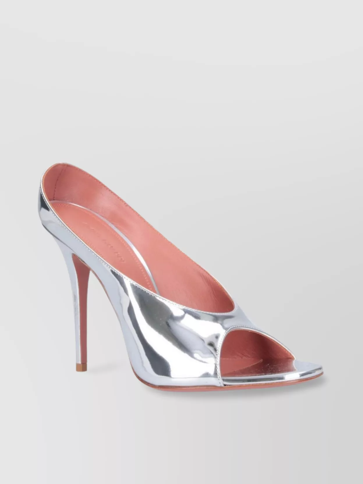 Amina Muaddi Shiny Peep Toe High Heel Pumps