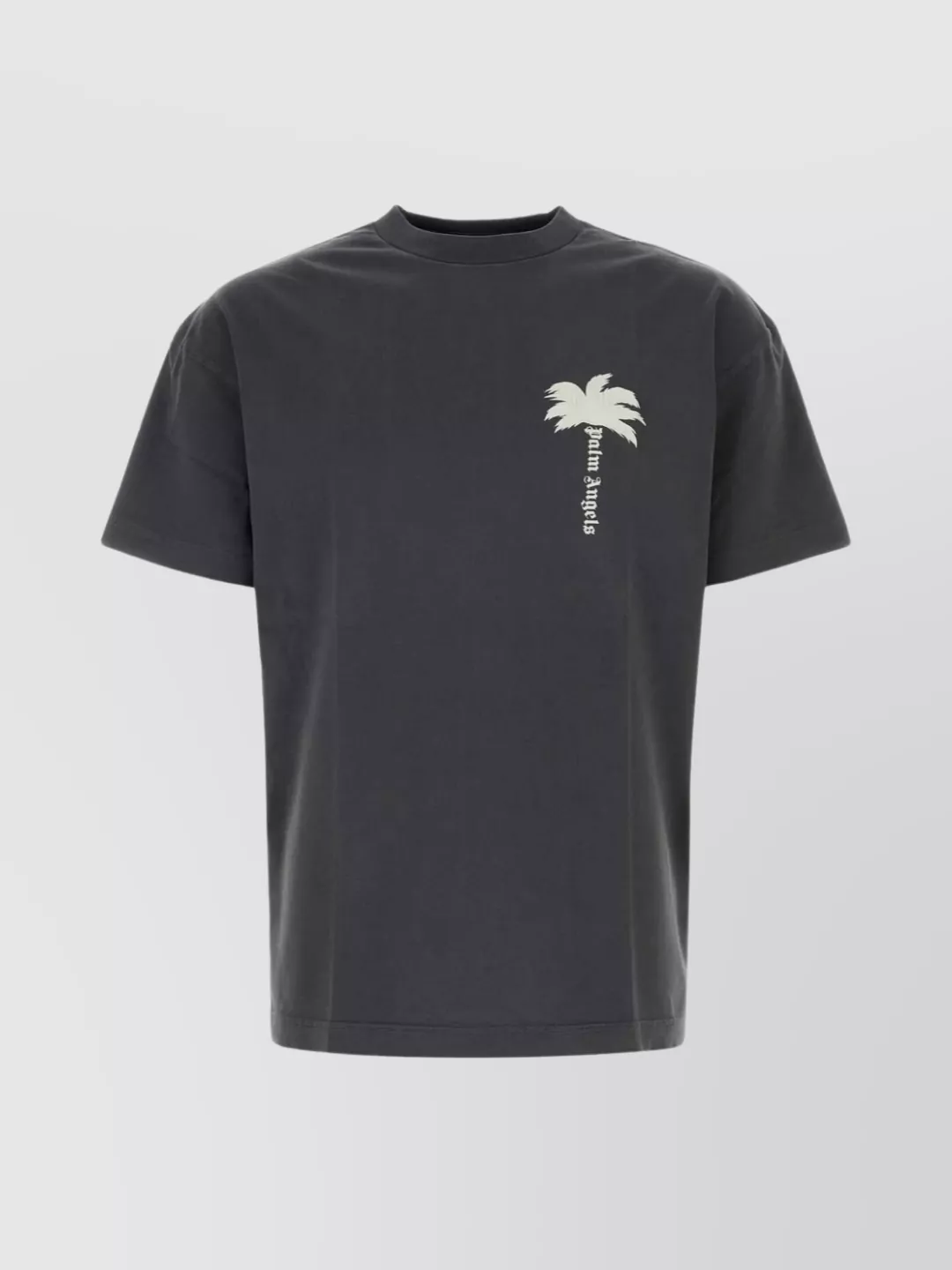 Shop Palm Angels Cotton Crew Neck T-shirt With Graphic Print