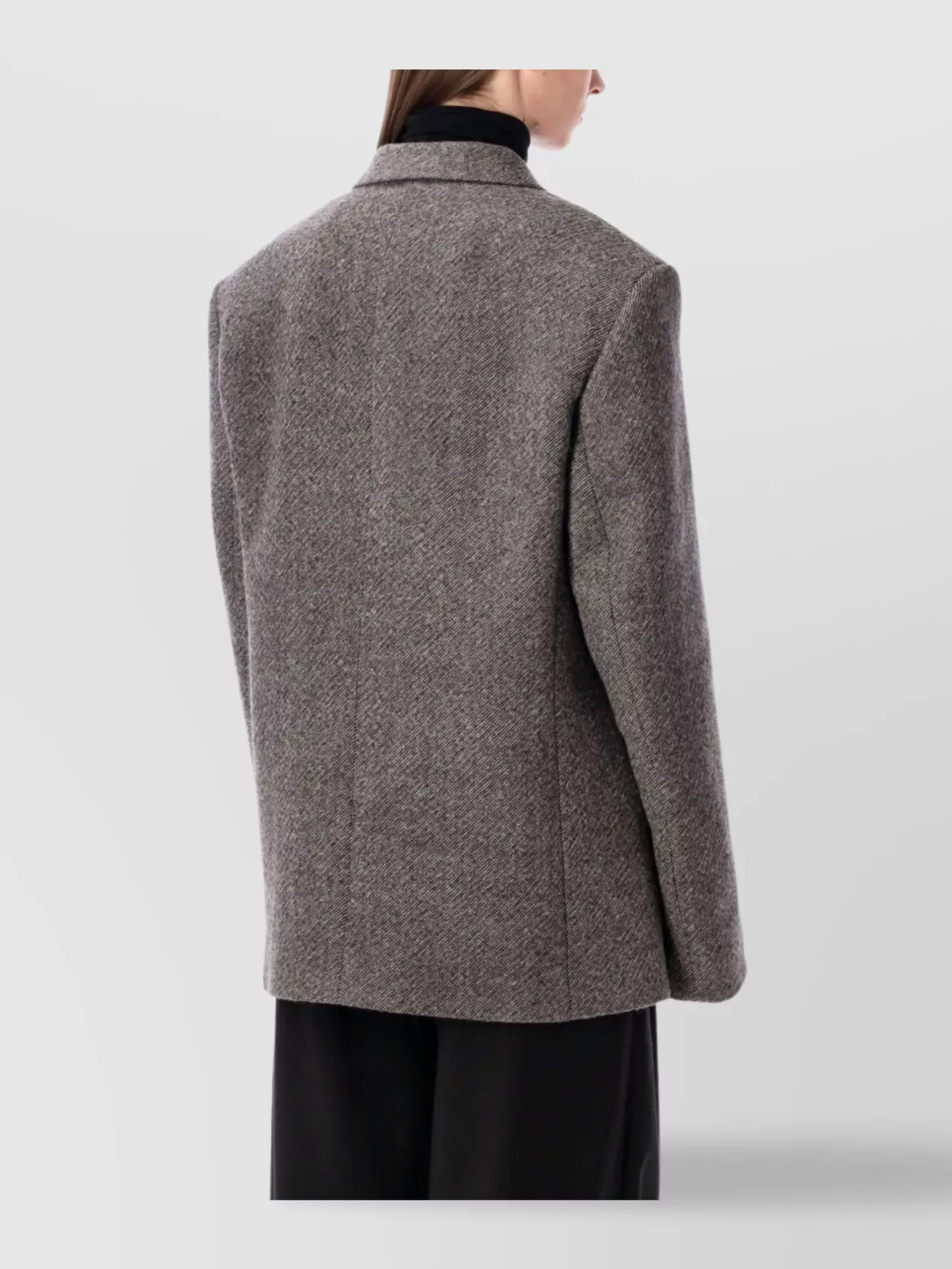 Magda Butrym Double Breasted Wool Chevron Jacket In Animal Print