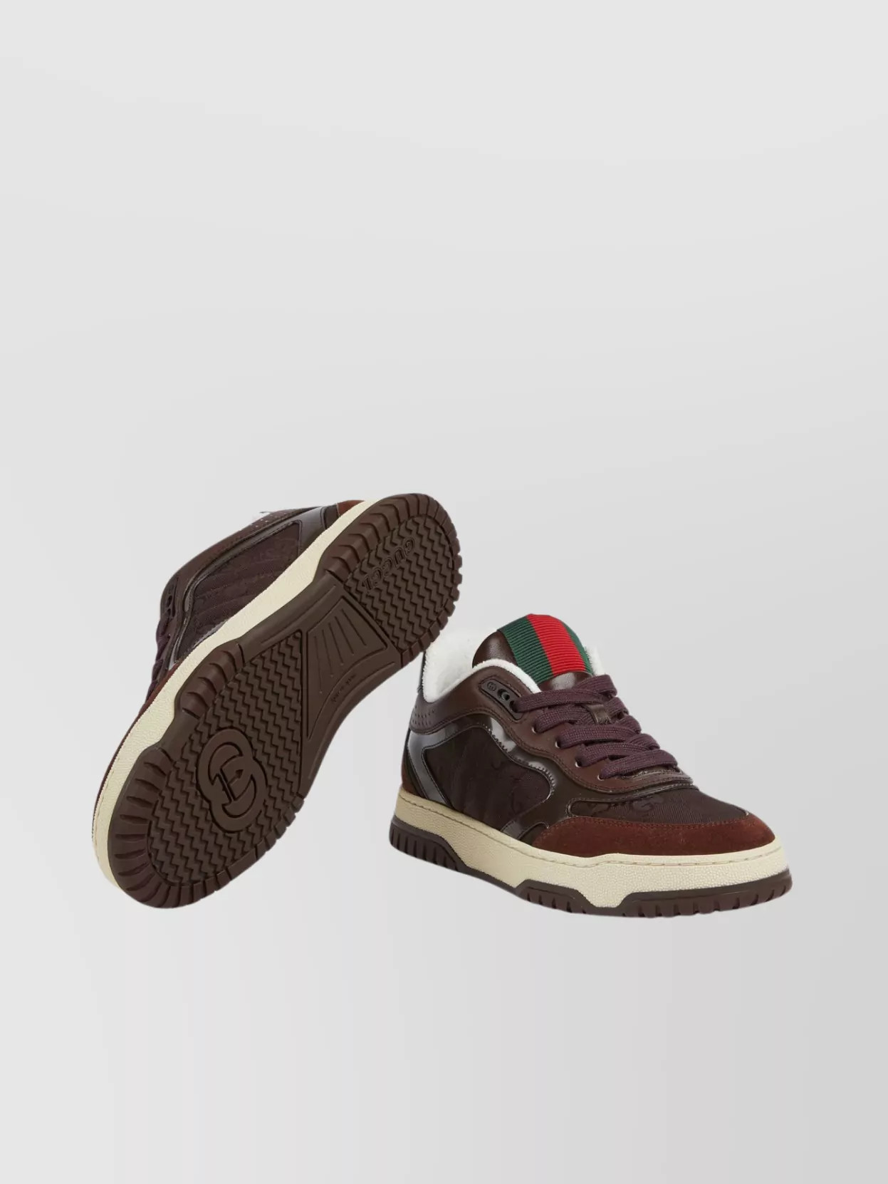 Gucci Motion Contrast Embroidered Perforated Sneakers