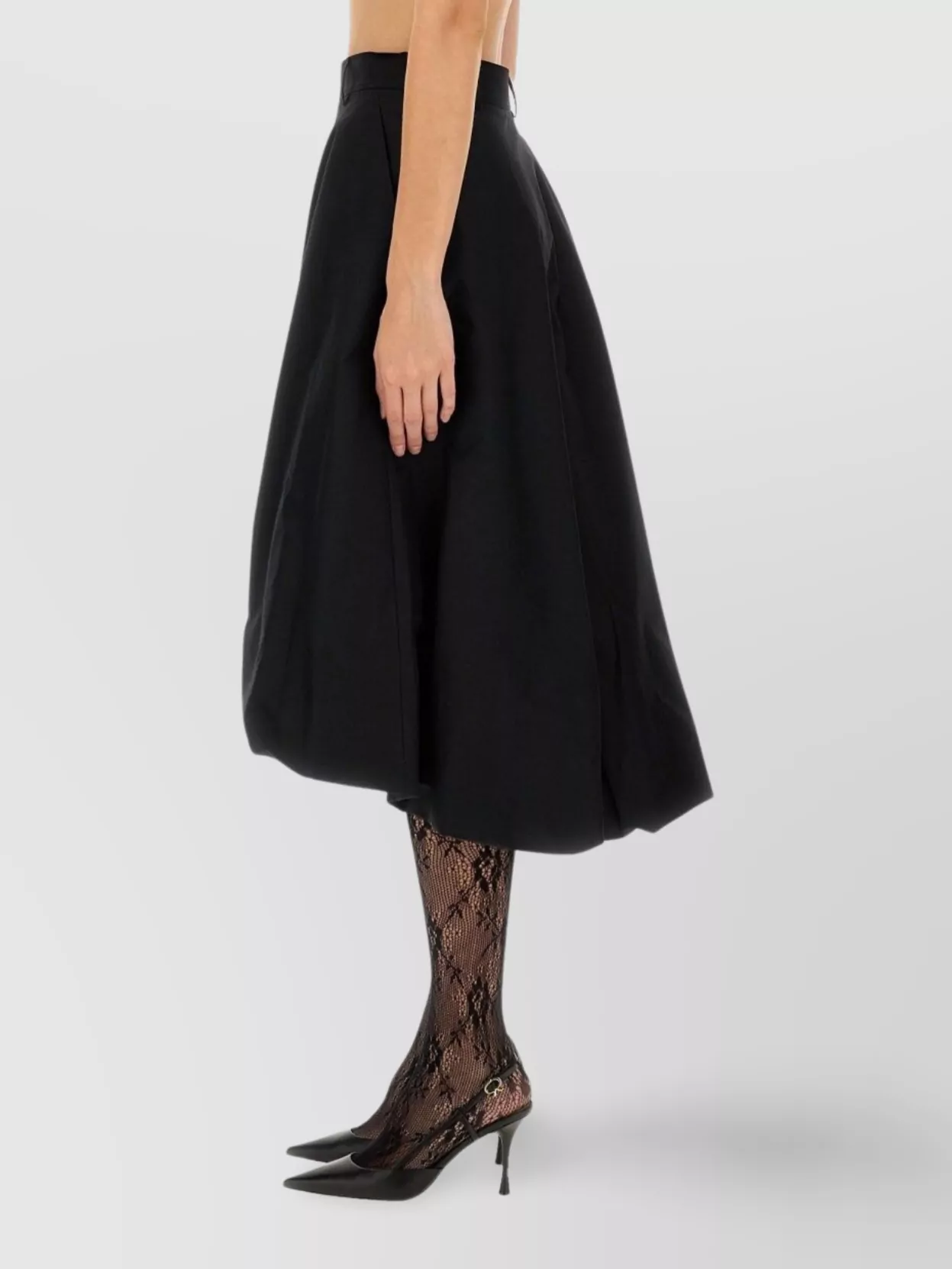 Moschino High-waisted Midi Flared Skirt With Belt Loops