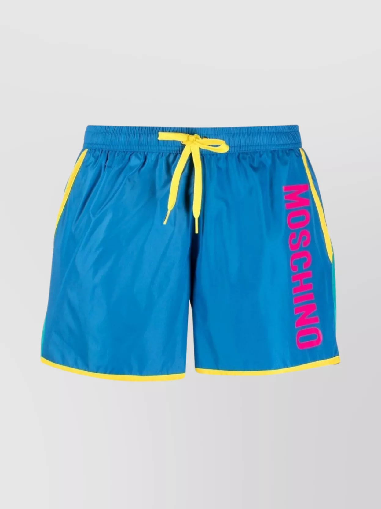 Shop Moschino Thigh-length Swimwear With Colour-block Design And Piped-trim Detailing