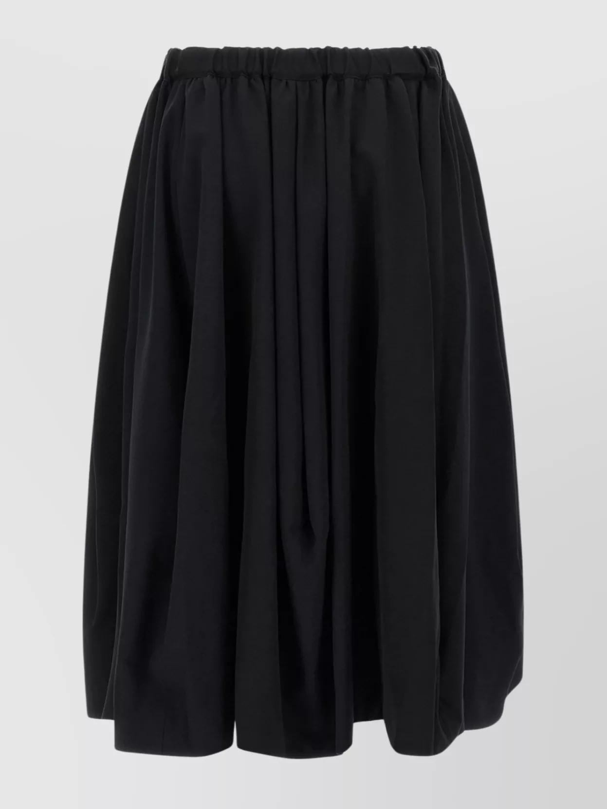 Comme Des Garçons Soft Pleated Skirt Elastic Waistband In Black