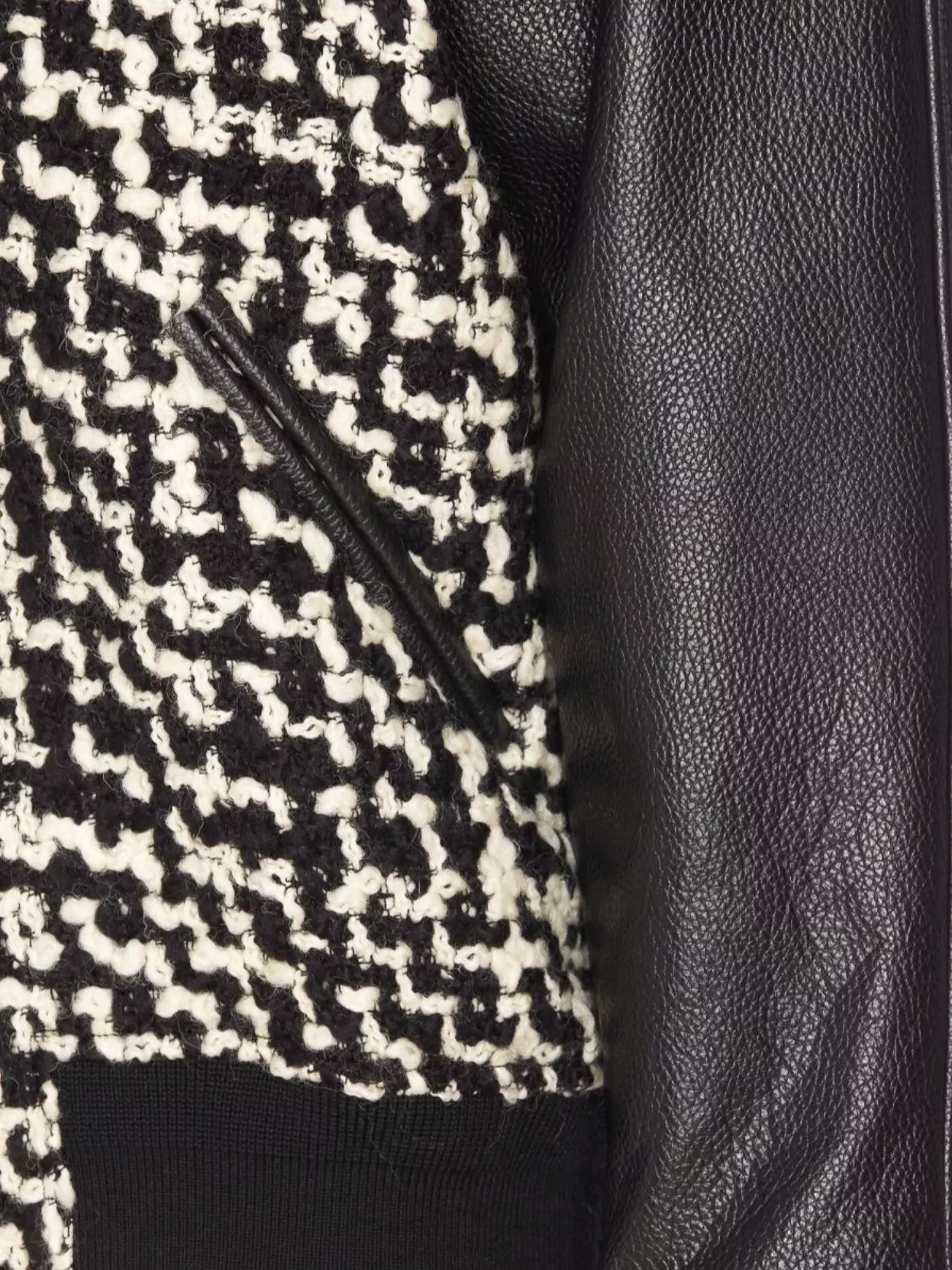 Valentino Garavani Bomber Jacket With Leather Sleeves And Graphic Detail