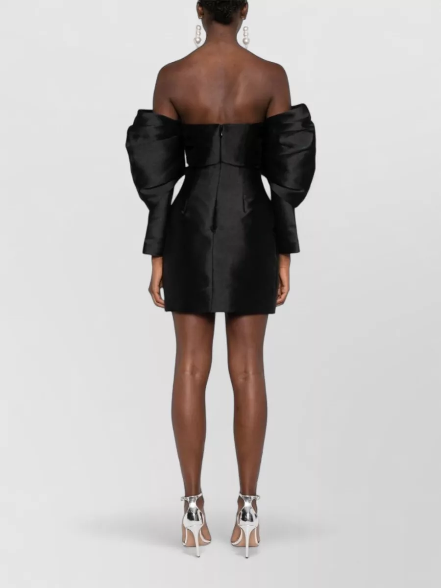 Solace London Long-Sleeve Draped Mini Dress