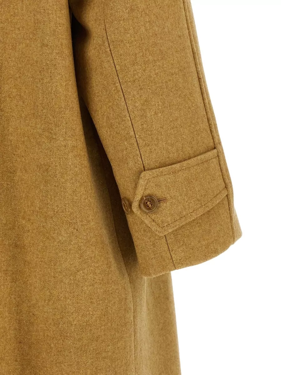 A.p.c. Wool Coat Notched Collar Raglan Sleeves