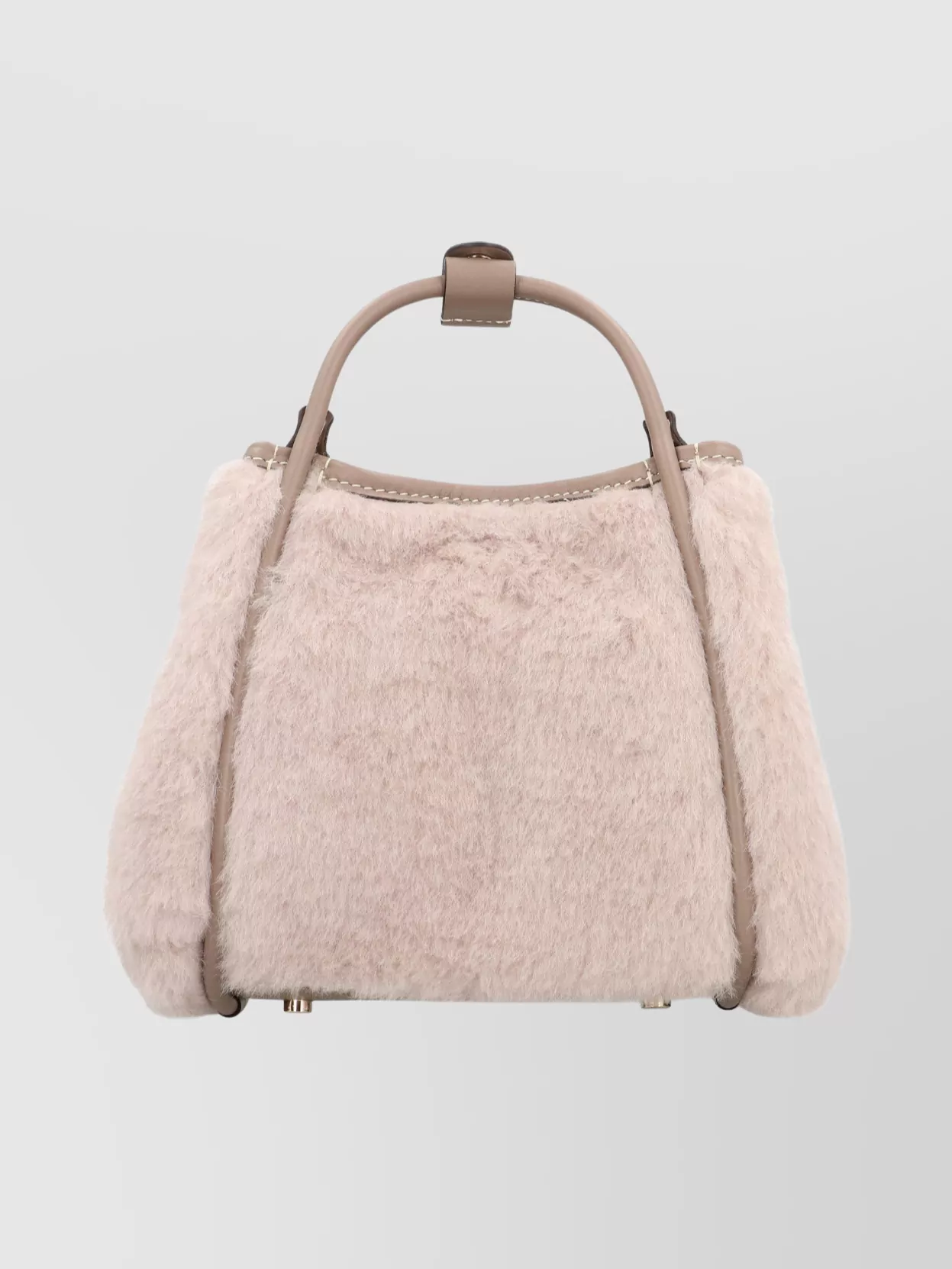 Max Mara Small Teddy Fabric Cross-body Bag In Neutral