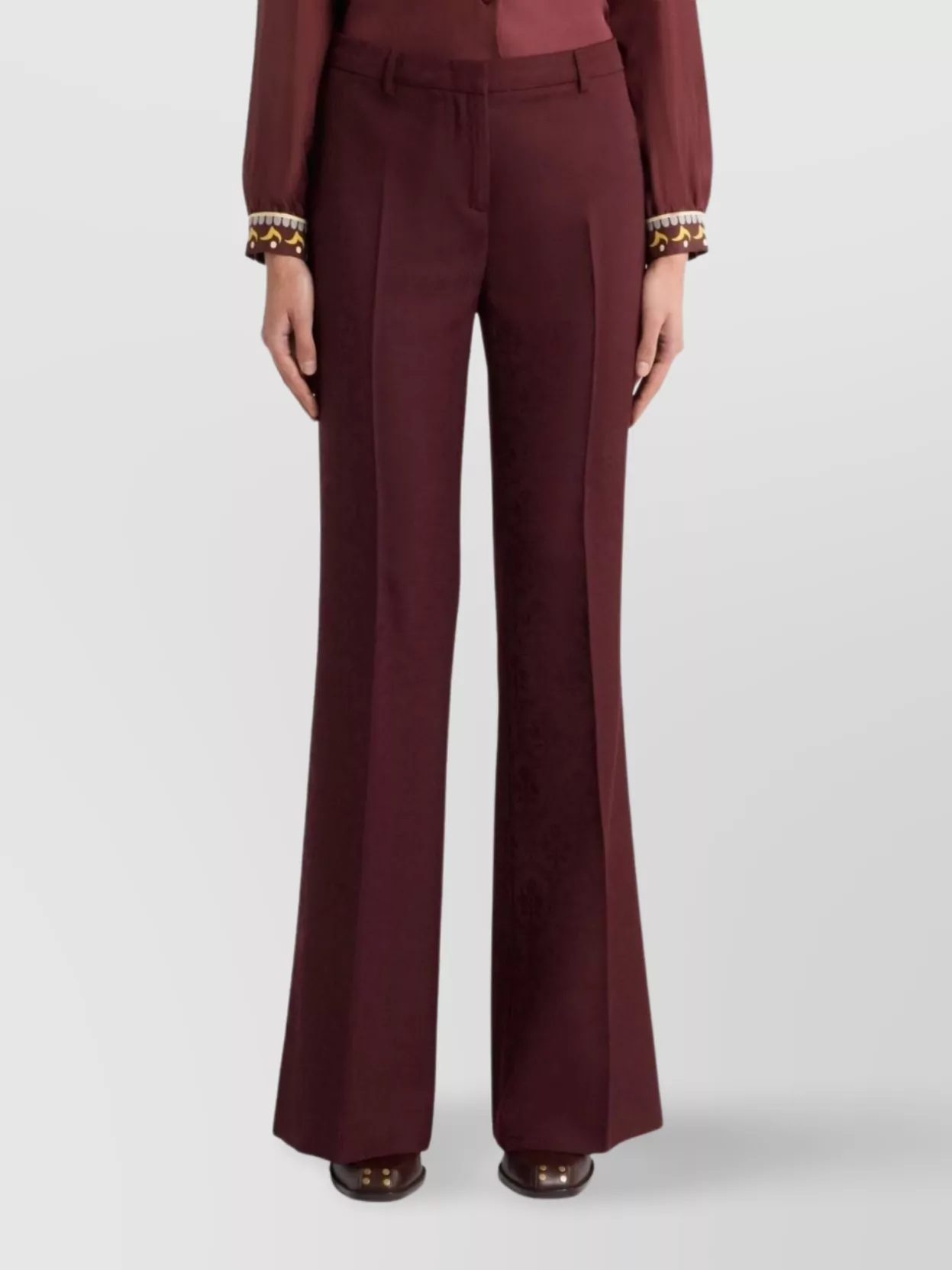 Etro Flared Leg Trousers With Pockets And Loops