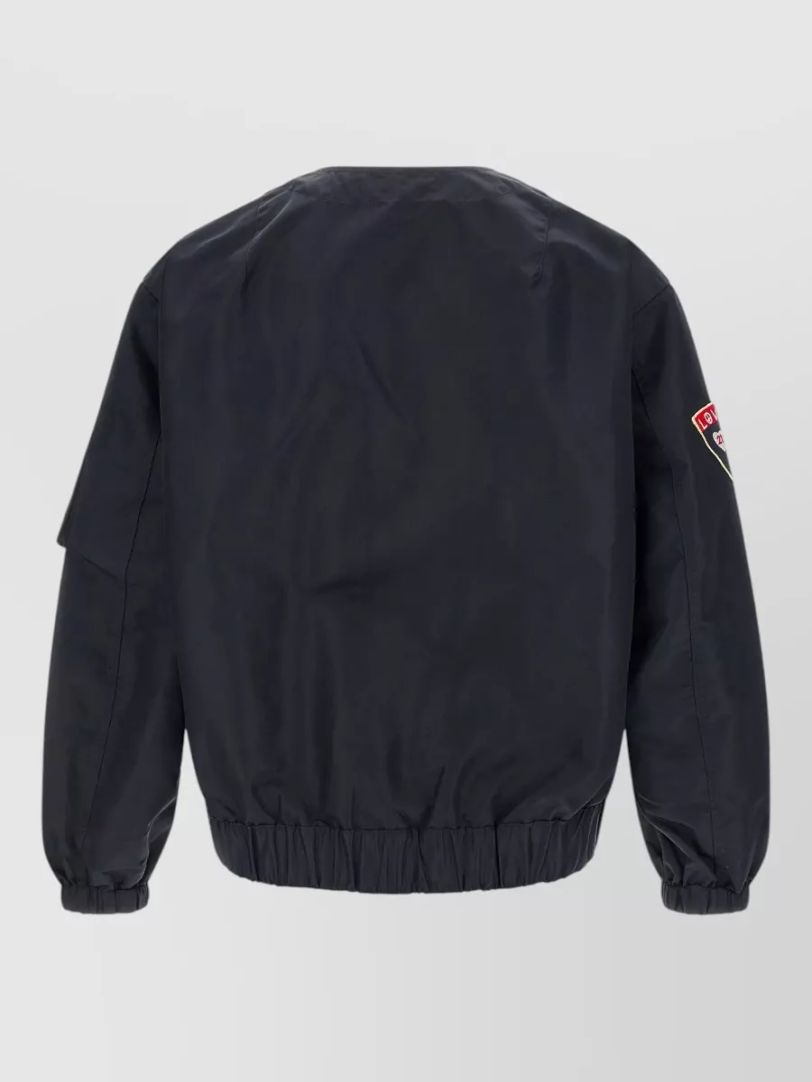 Kenzo Nylon V-Neck Single-Breasted Bomber Jacket