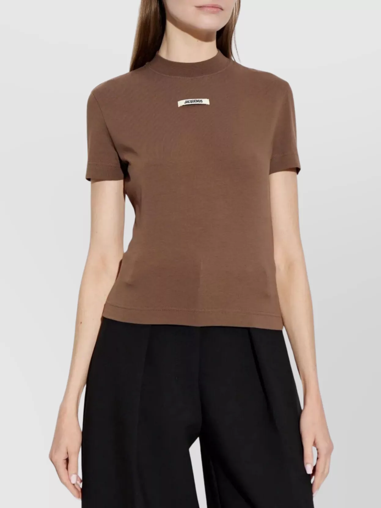 Jacquemus Ribbed Neckline Mock Neck Top