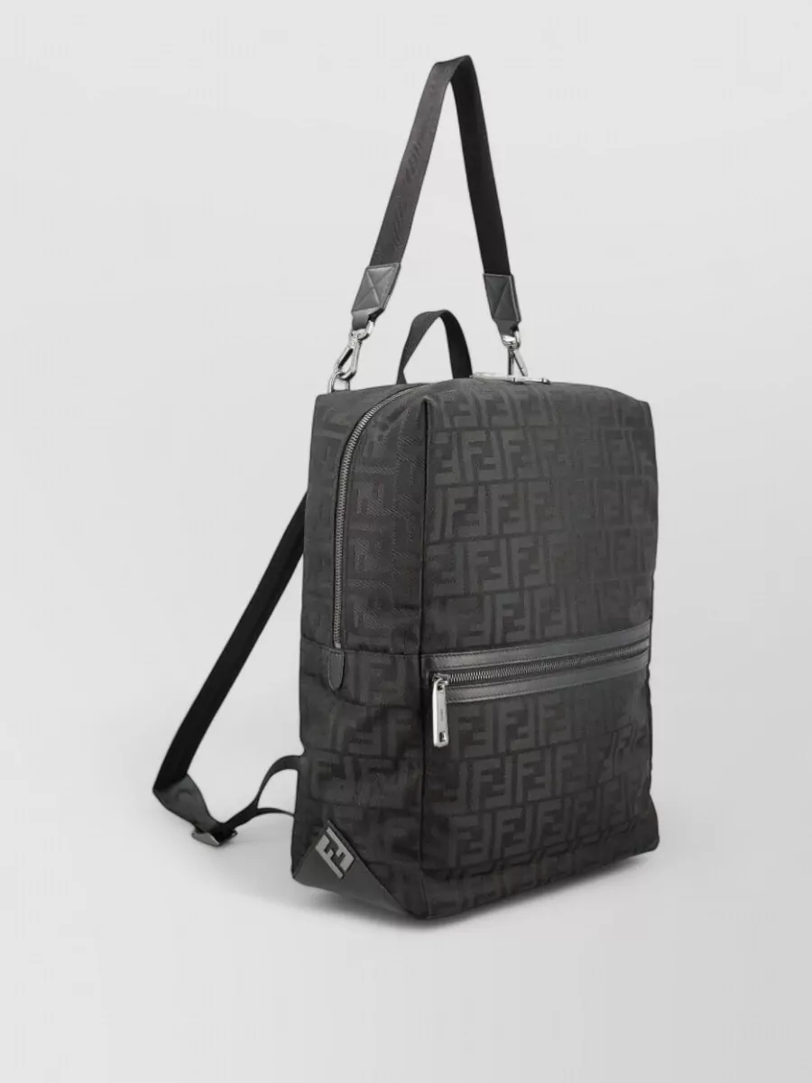 Fendi Lui Ff Nylon Backpack Top Handle Straps