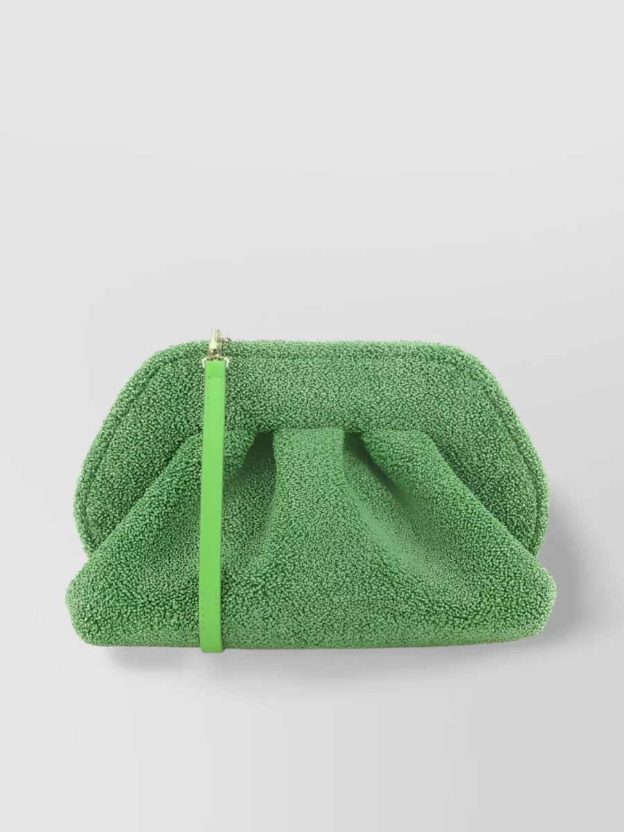 Shop Themoirè Taschen Textured Clutch With Detachable Strap In Green