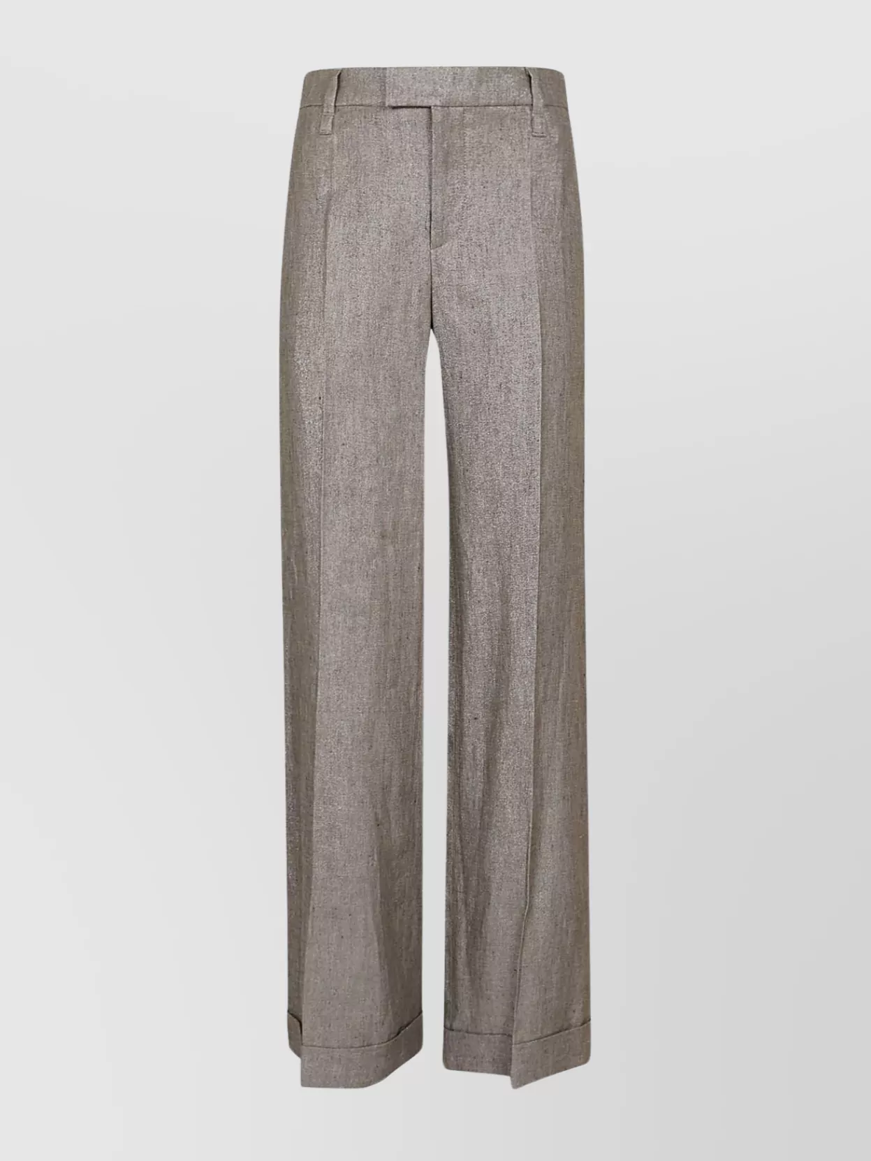 Shop Brunello Cucinelli Wide Leg Trousers With Belt Loops And Back Welt Pockets