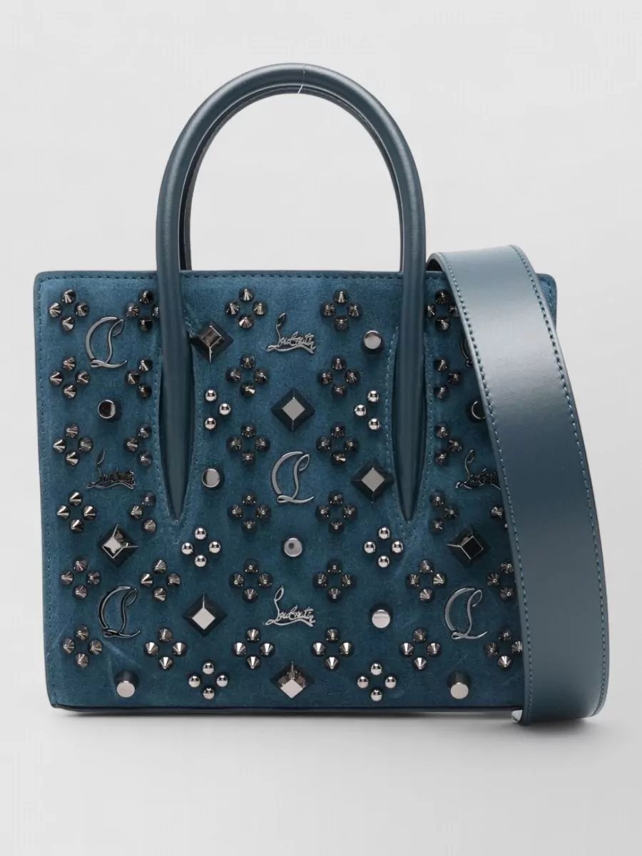 Christian Louboutin Paloma Mini Leather Tote Bag Studded Strap
