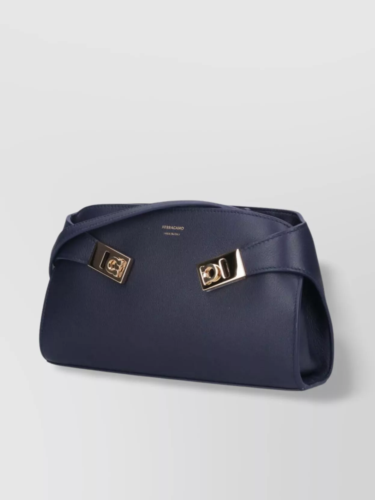 Ferragamo Structured Silhouette Top Handle Gold-Tone Hardware
