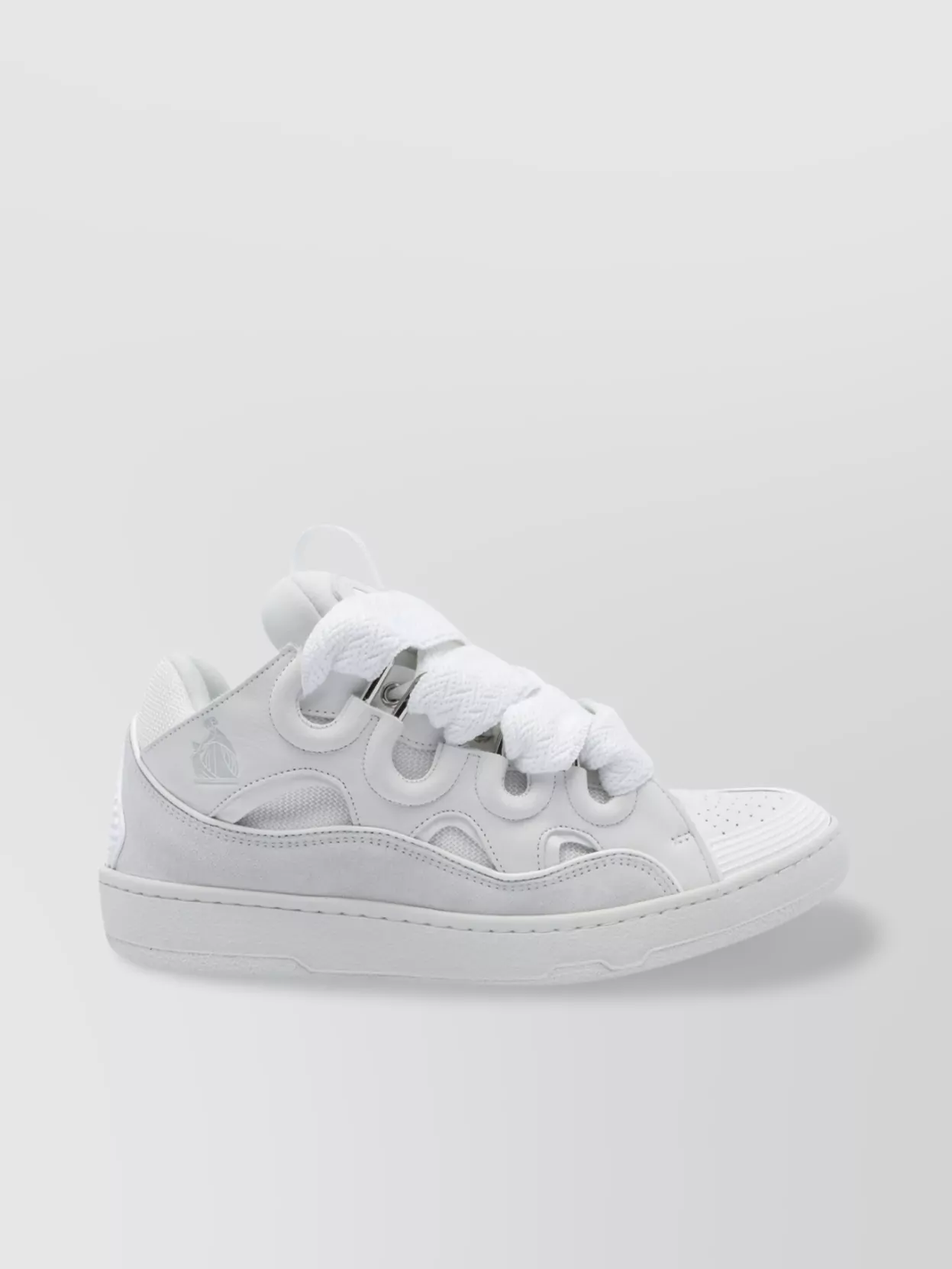 Lanvin Low Top Curb Sneakers With Fabric Upper