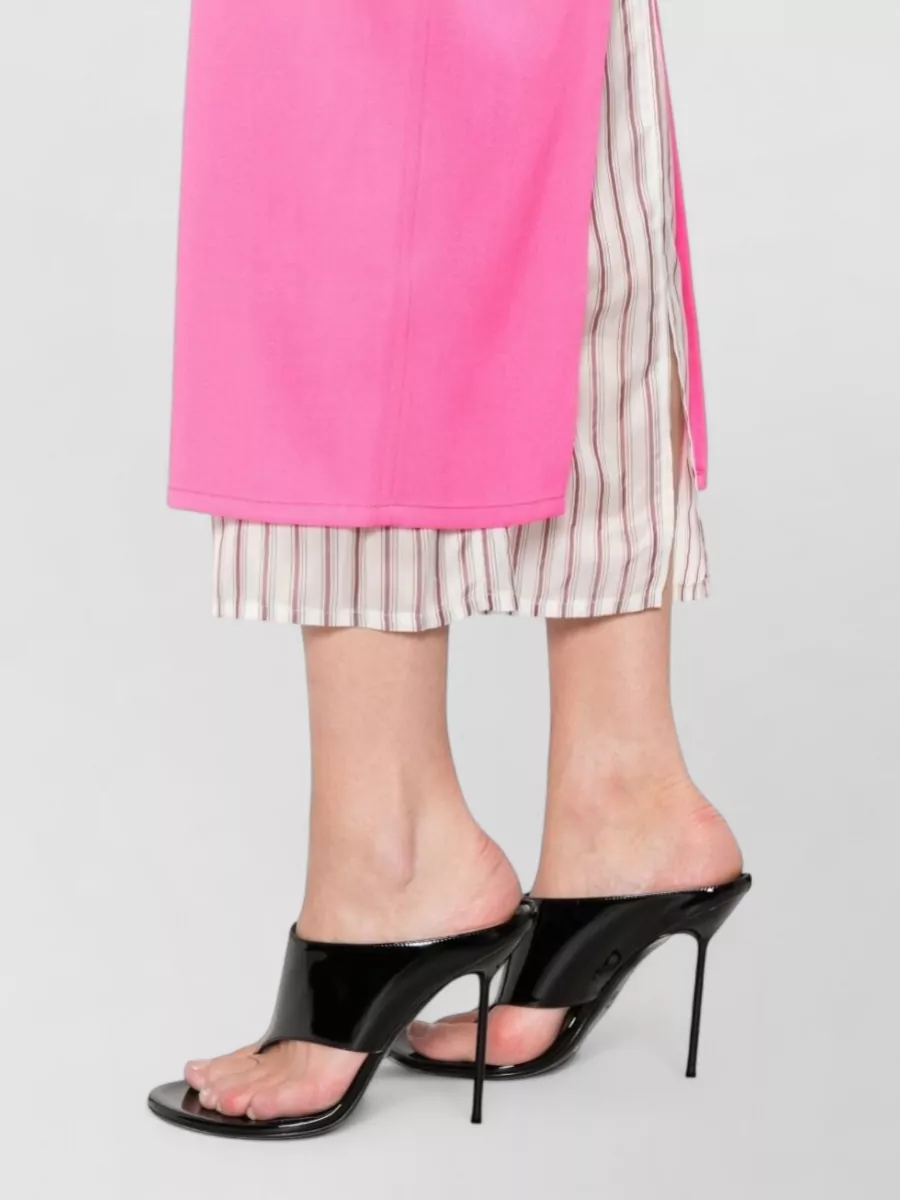 The Attico Wool Low-Rise Midi Skirt