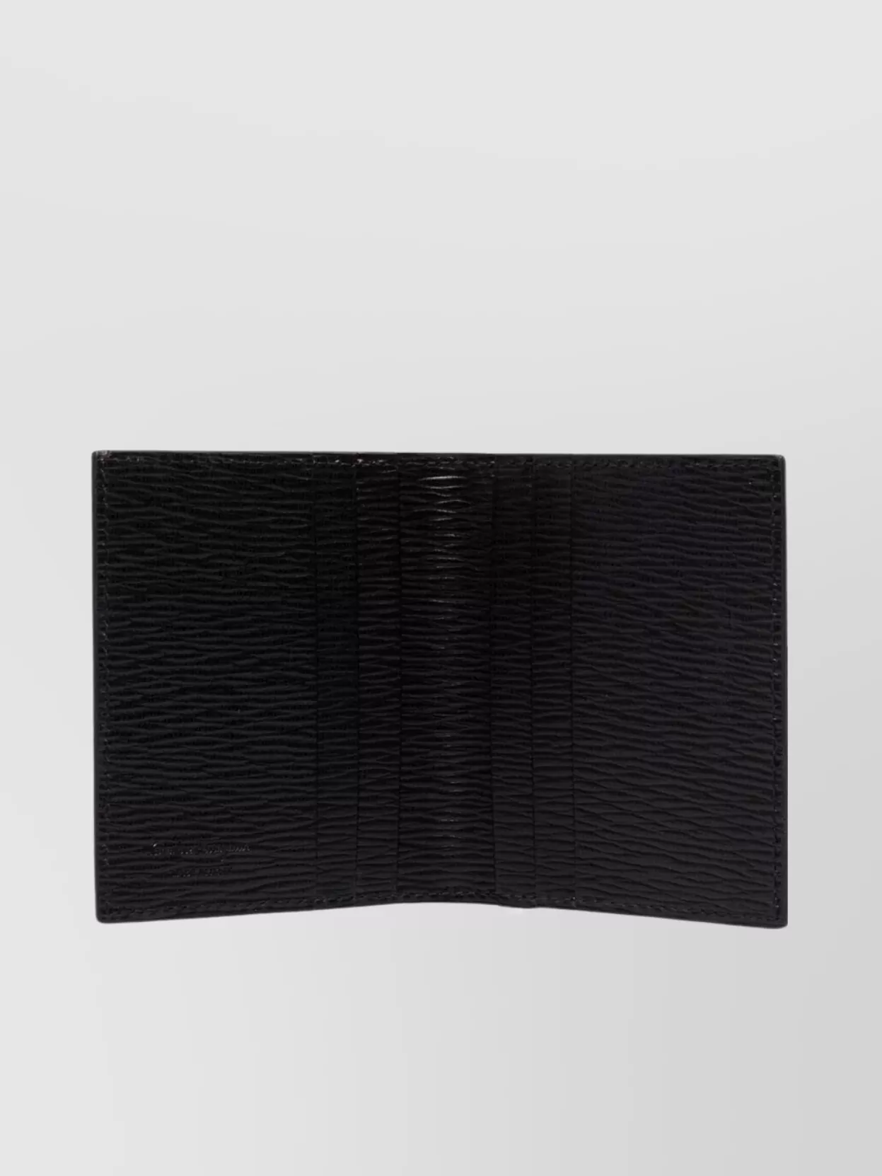 Shop Ferragamo Textured Leather Bi-fold Card Holder In Black