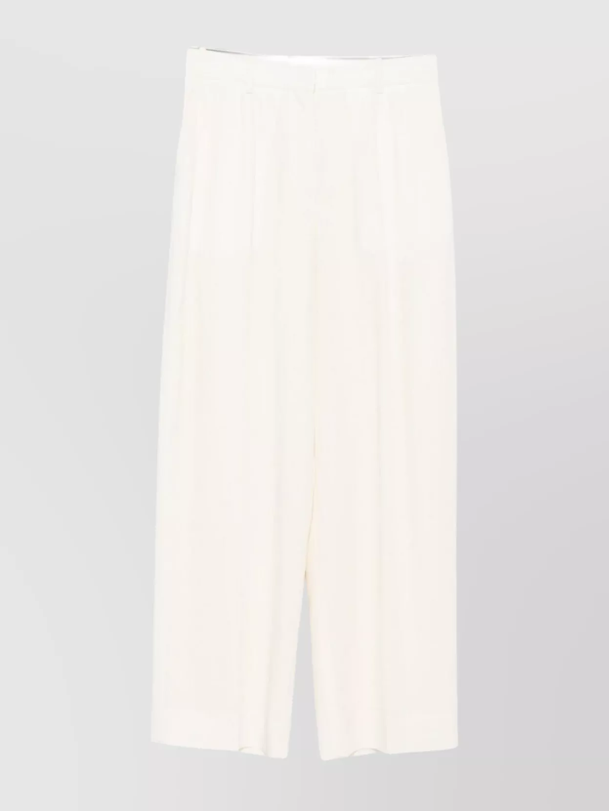 Totême Fluid Trousers With Pleats And Wide Leg In White