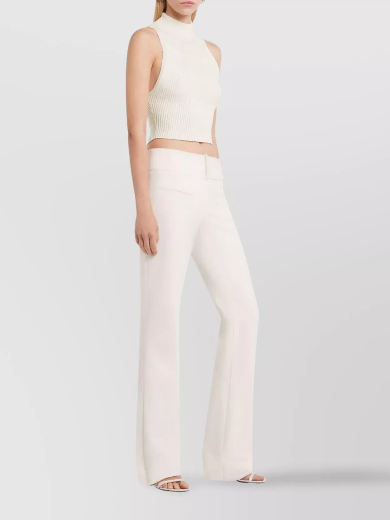 Courrèges High Neck Ribbed Sleeveless Top