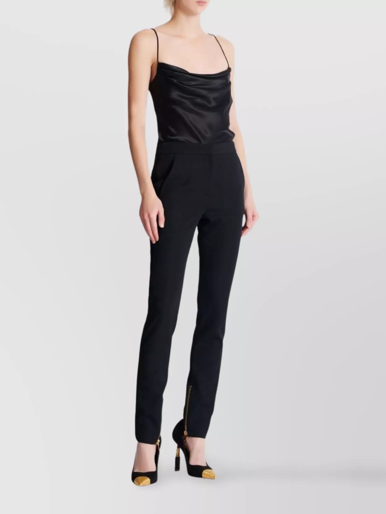 Balmain Straight Trousers Zip Detail
