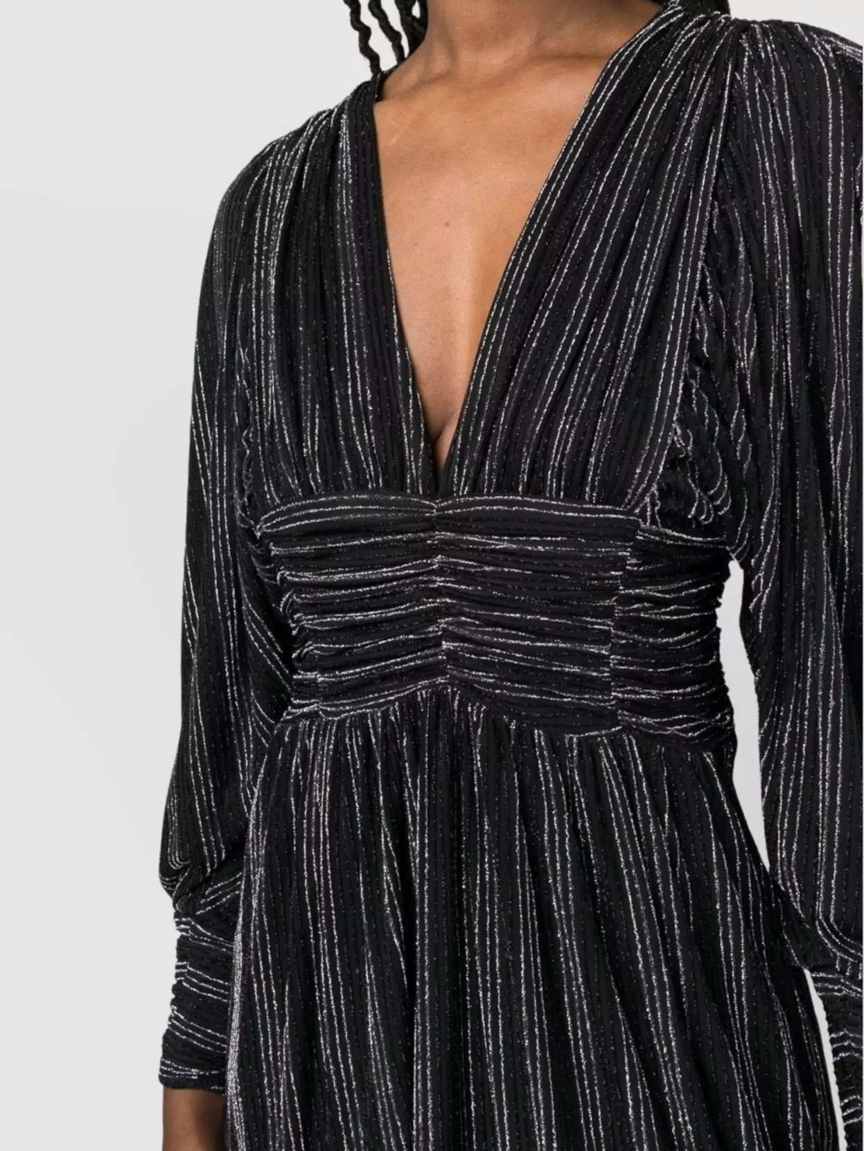 Iro Short Dress With Metallic Ribbed Stripes