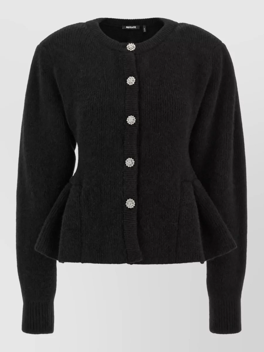 Rotate Birger Christensen black jewel button cardigan