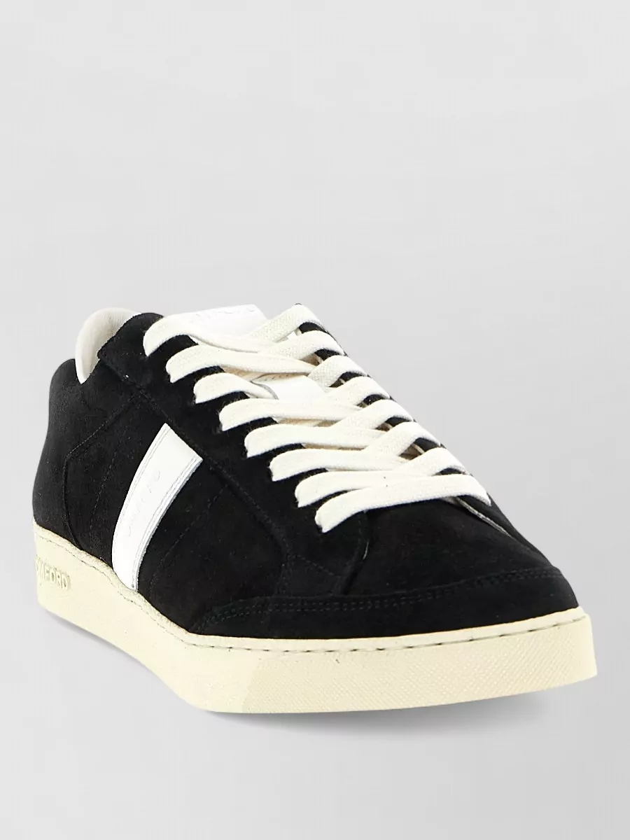 Tom Ford Blake Sneakers Suede Upper Contrast Stripe Rubber Sole