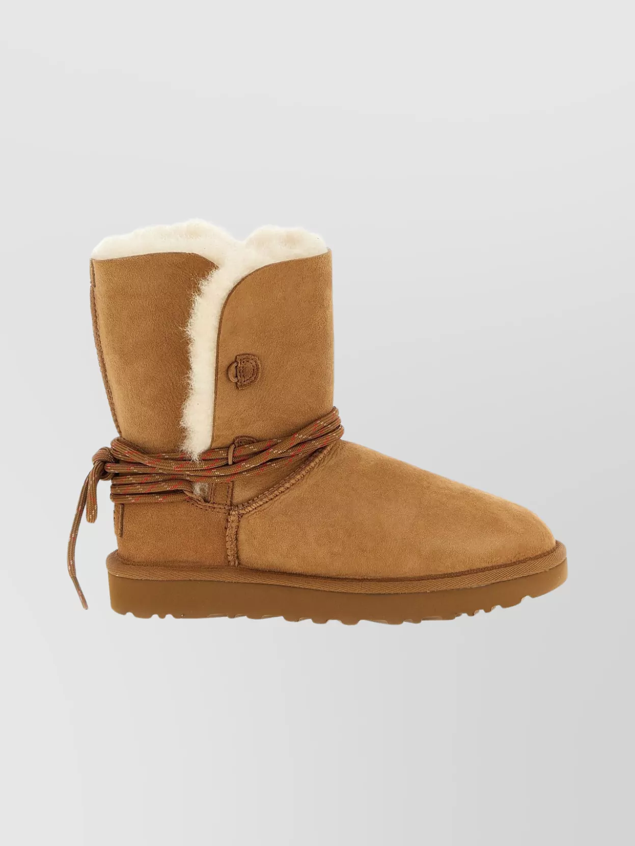 Ugg Ankle Boot With Lace Detail And Rubber Sole
