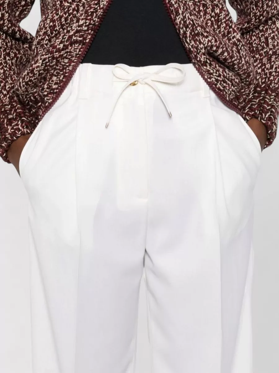 Moncler Virgin Wool Pleated Straight-Leg Trousers