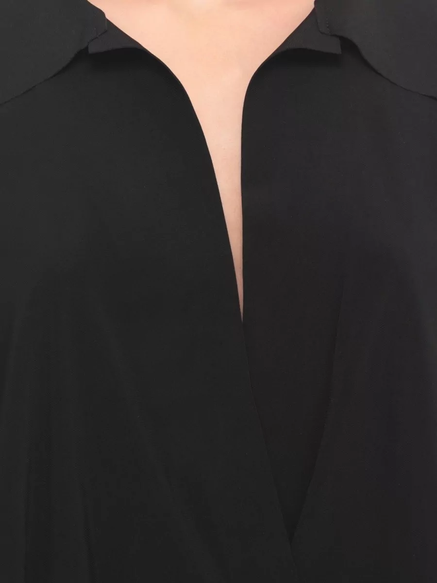 Norma Kamali Long Sleeve V Neck Bodysuit Shirt