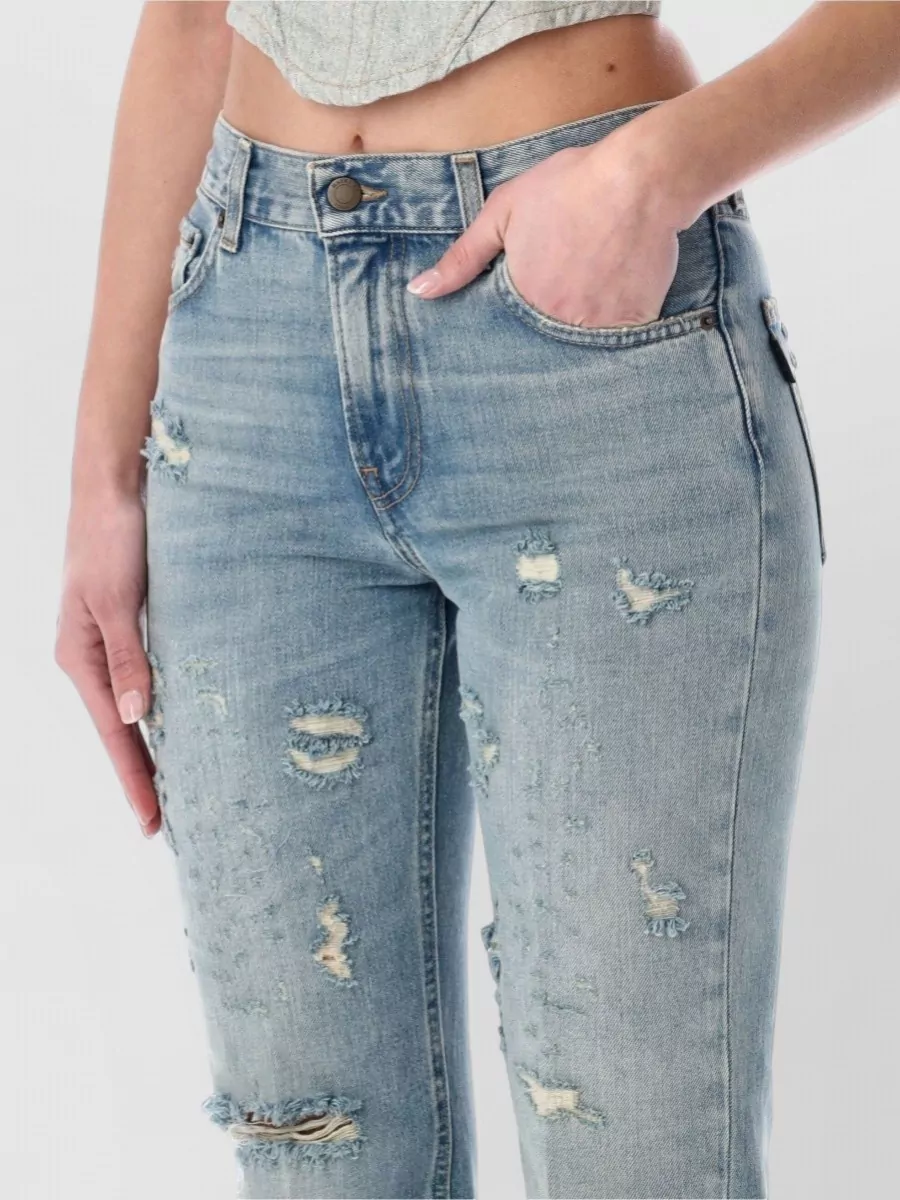 Haikure Denim Mid-Rise Straight-Leg Jeans