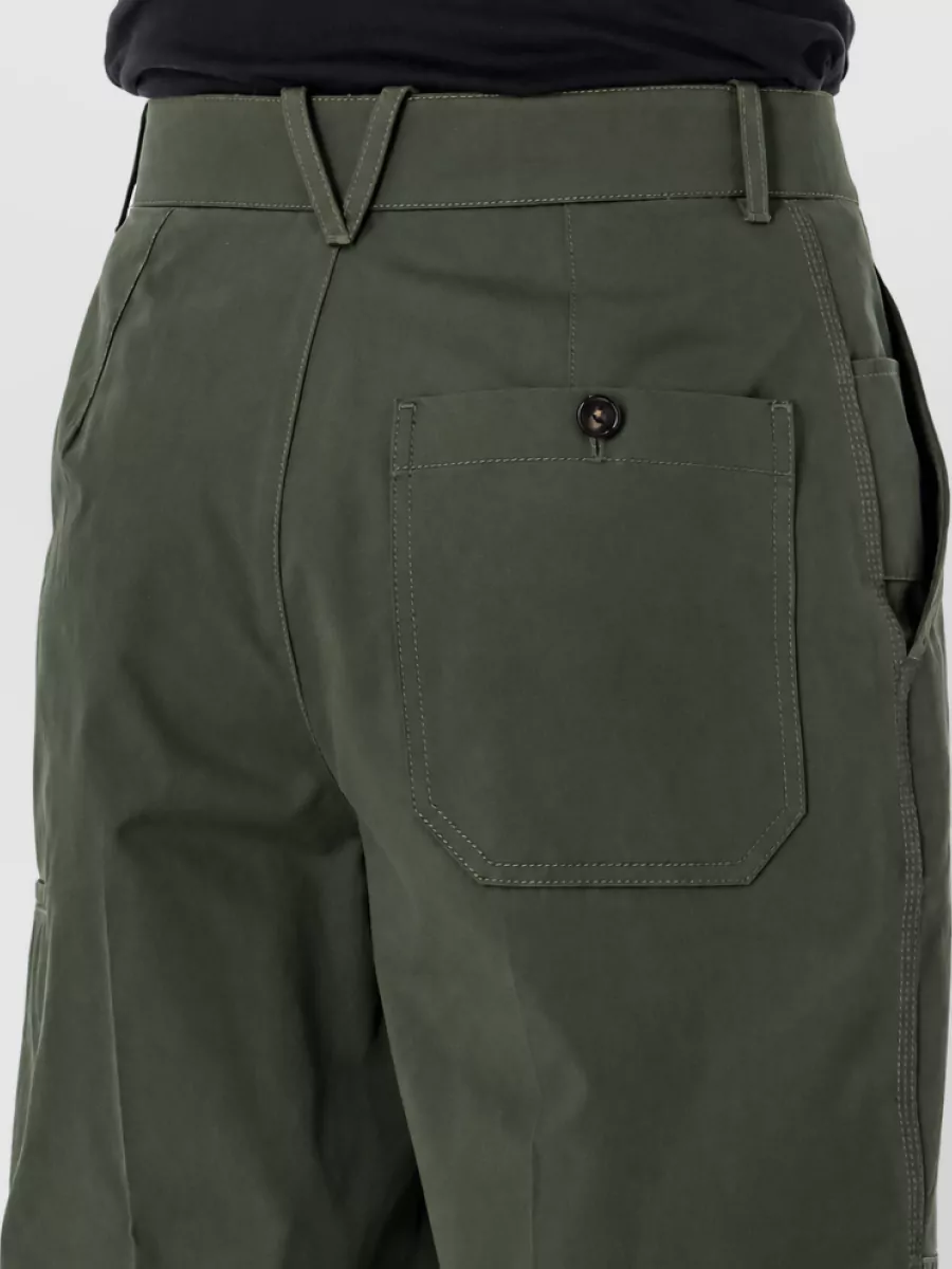Bottega Veneta Cotton High-Rise Straight-Leg Paneled Cargo Trousers