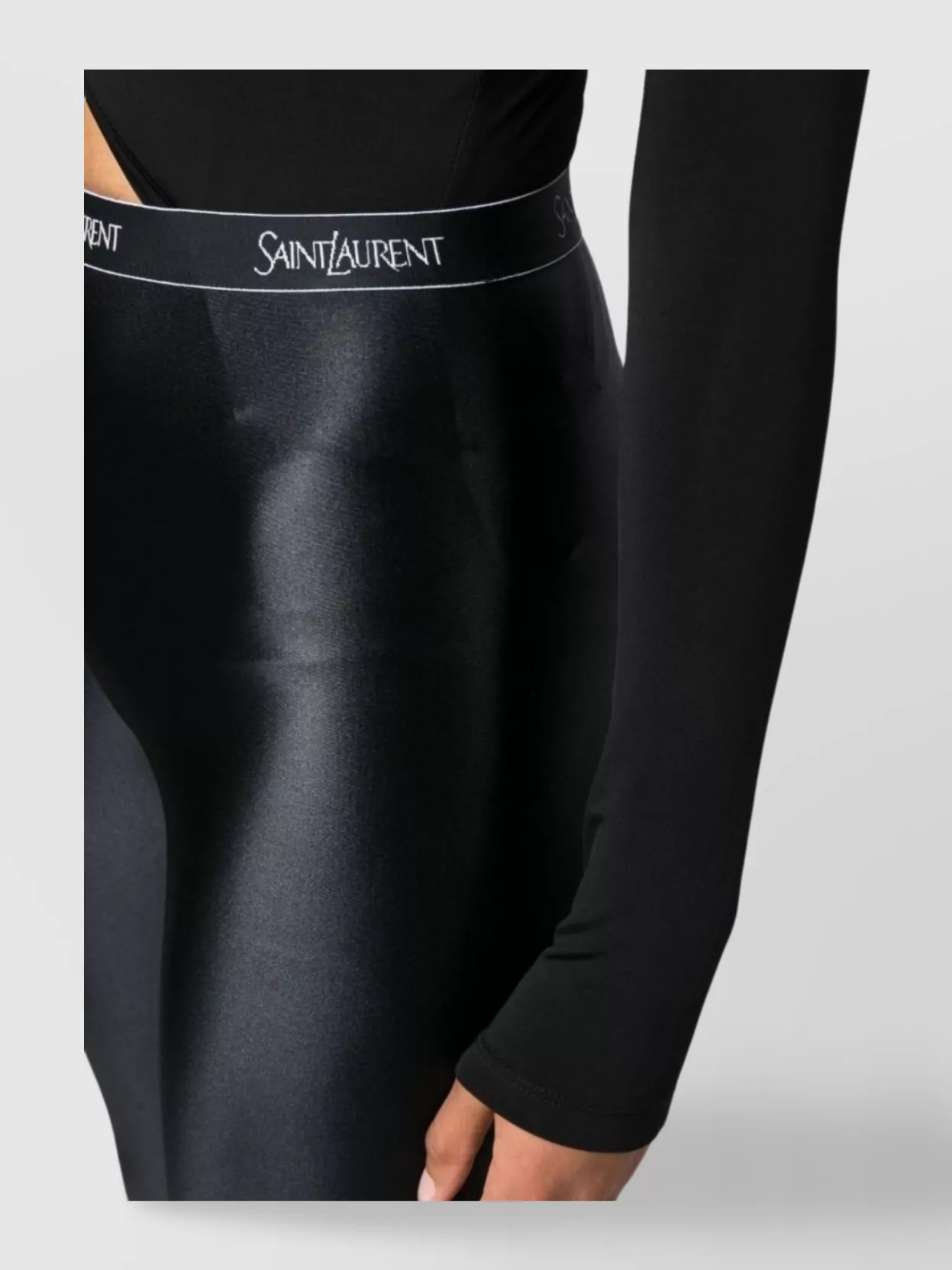 Saint Laurent Jersey Shimmer High Waist Tights