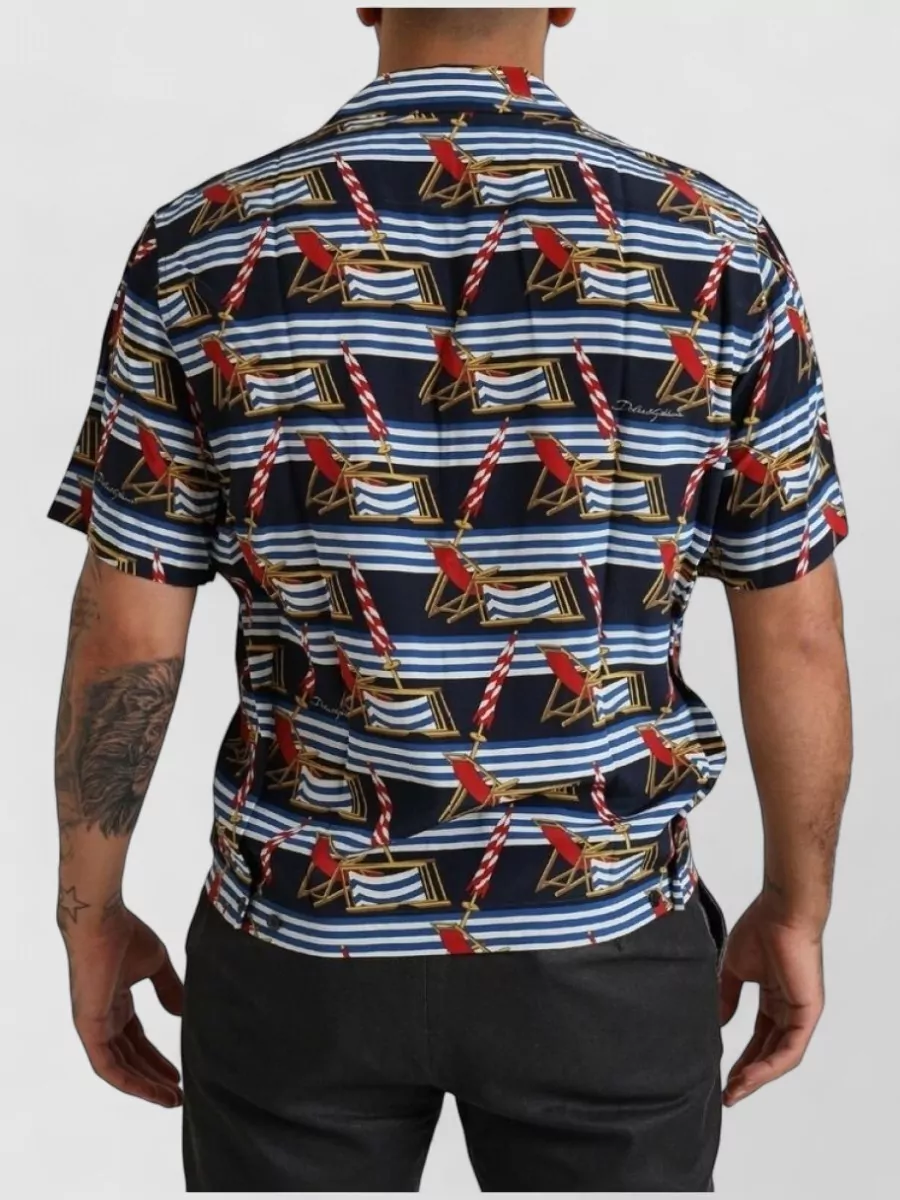 Dolce&Gabbana Silk Short-Sleeve Printed Shirt