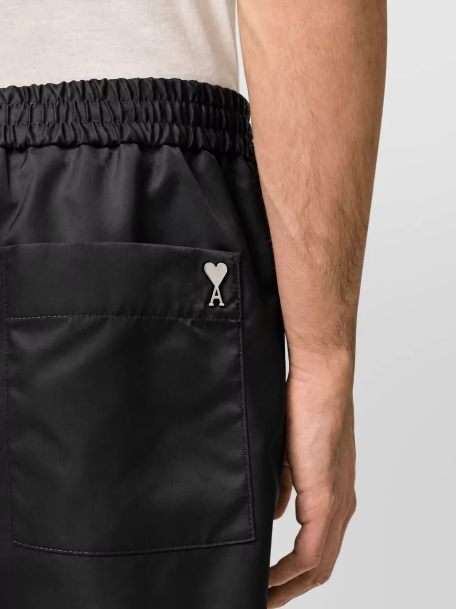 Ami Paris Polyamide Elastic Waist Chino Shorts