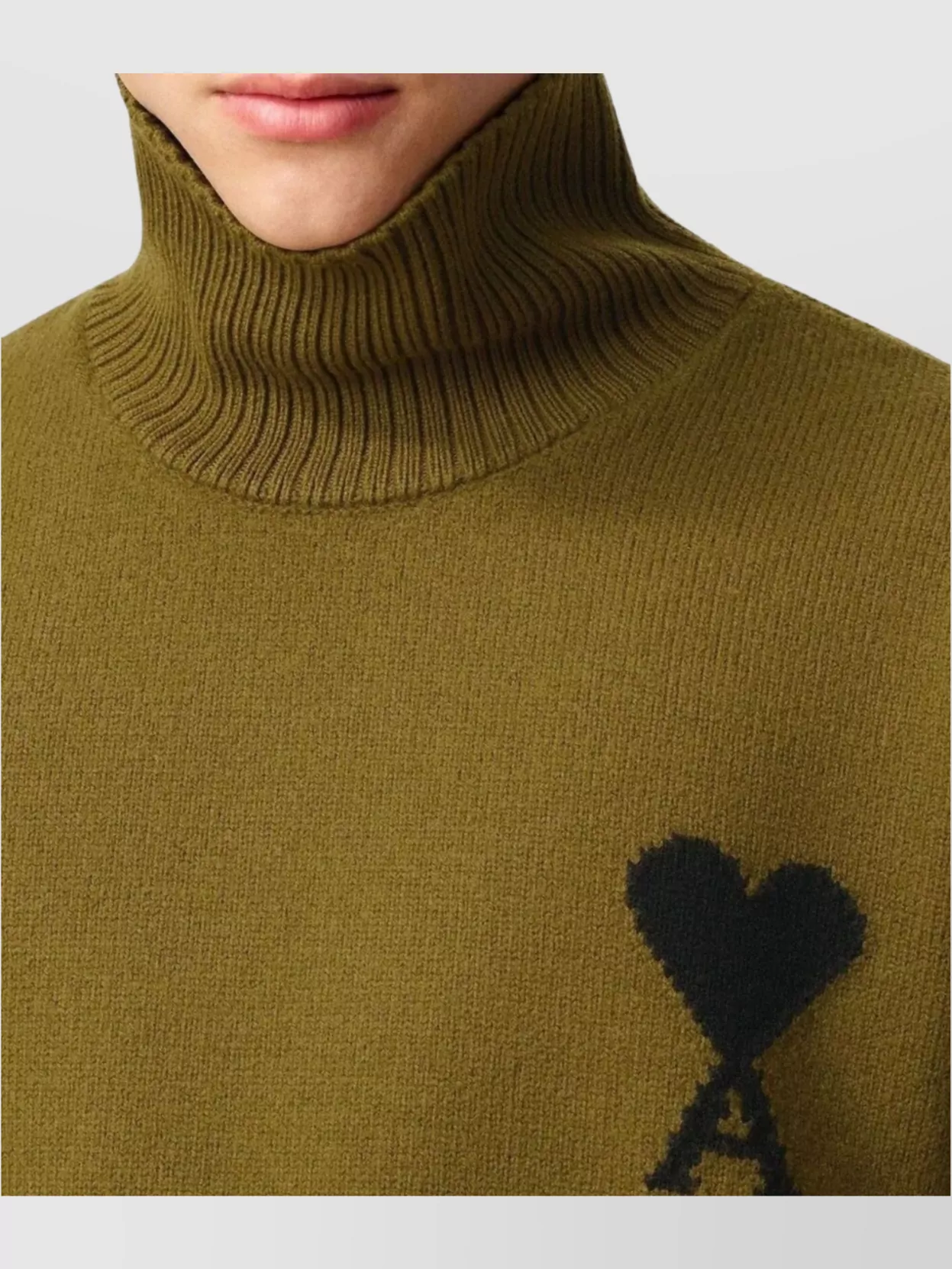 Ami Paris Funnel Neck Knitwear Long Sleeve Sweater