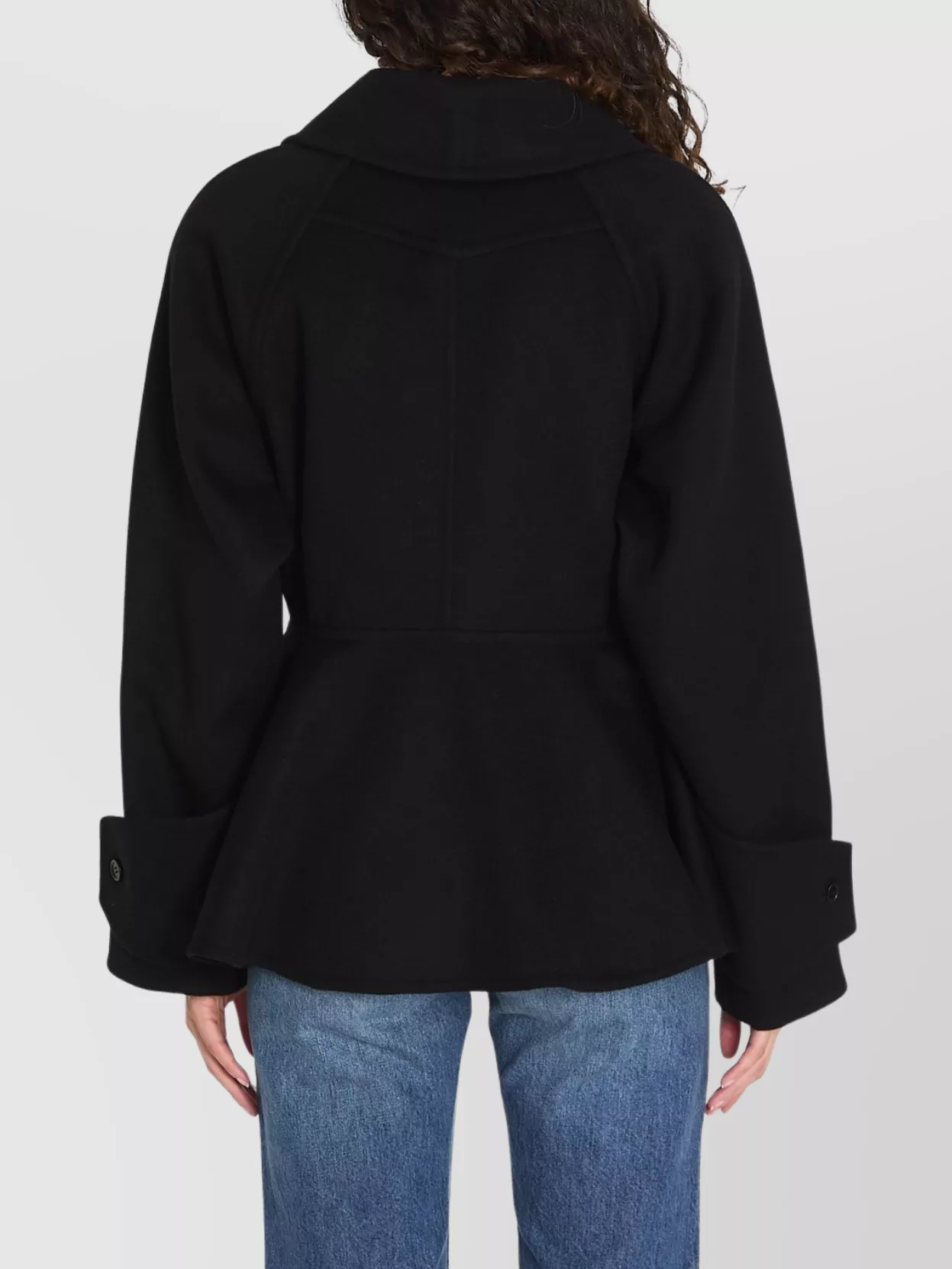 Chloé Ruffled Hem Short Wool Coat