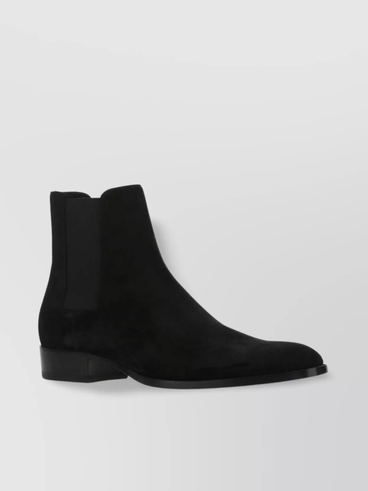 Shop Saint Laurent Suede Wyatt Ankle Boots With Pointed Toe