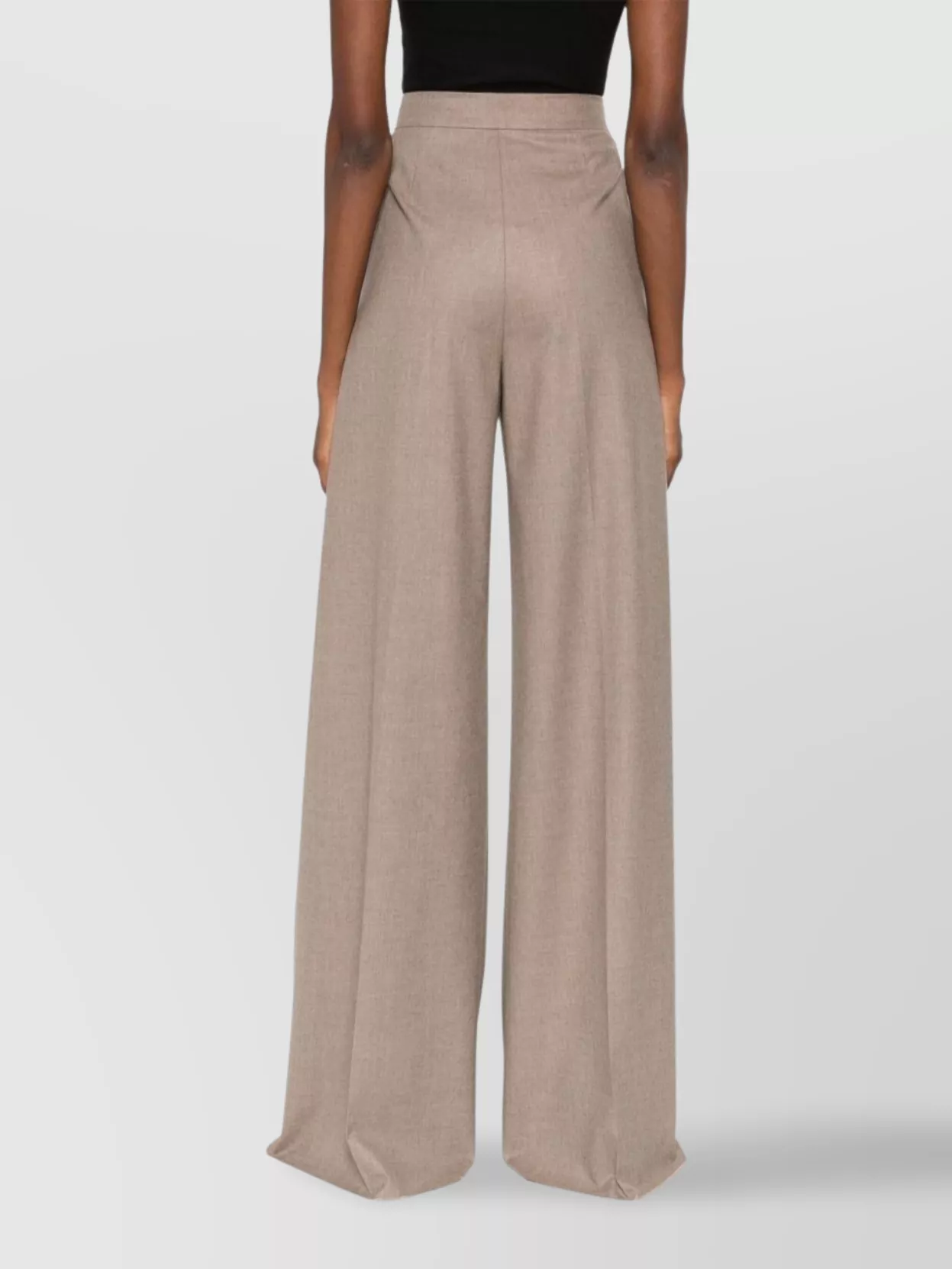 Max Mara High Waist Wide Leg Trousers With Pockets In Neutral