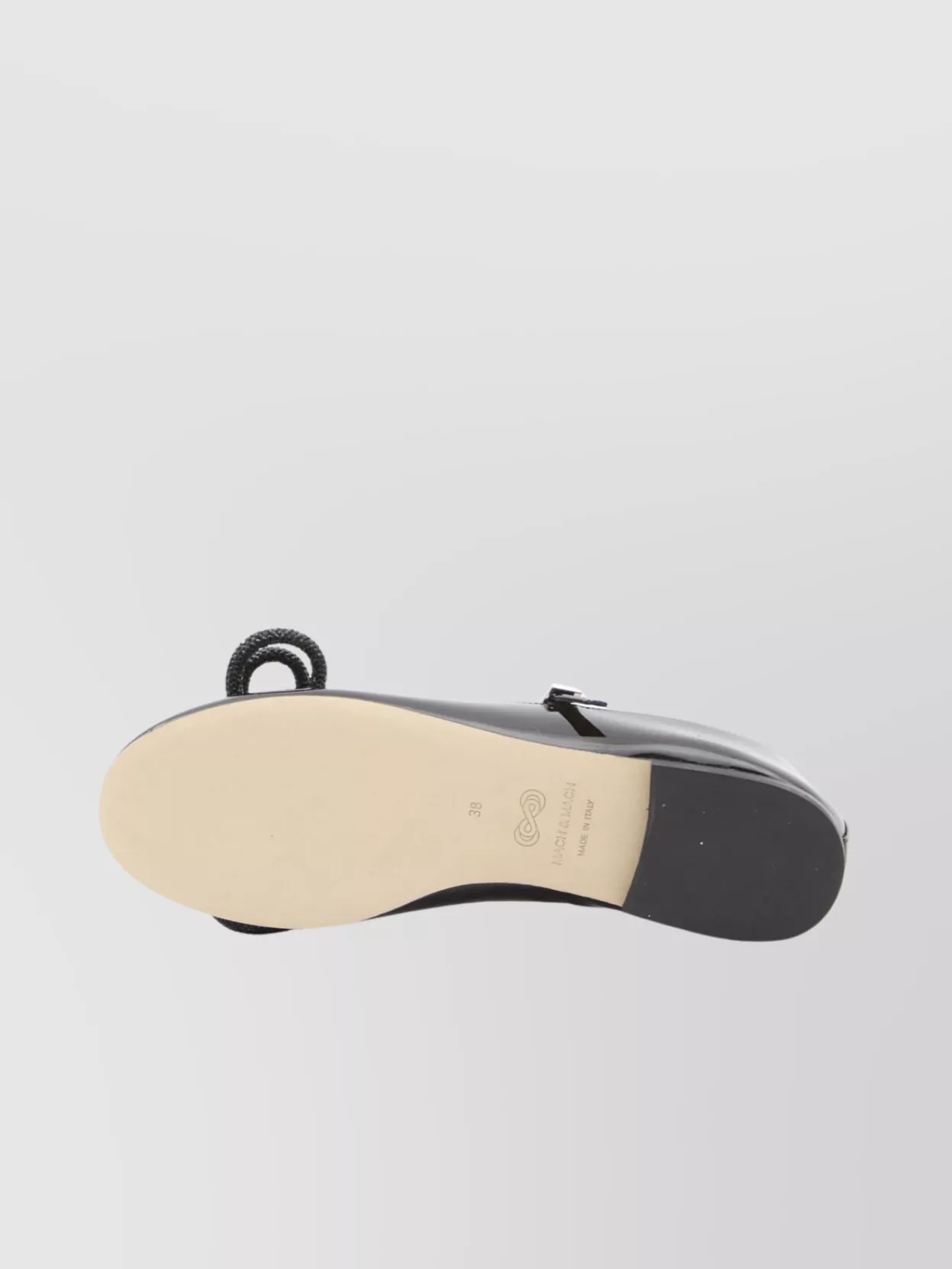 Mach & Mach Crystal Embellished Bow Patent Leather Ballerinas