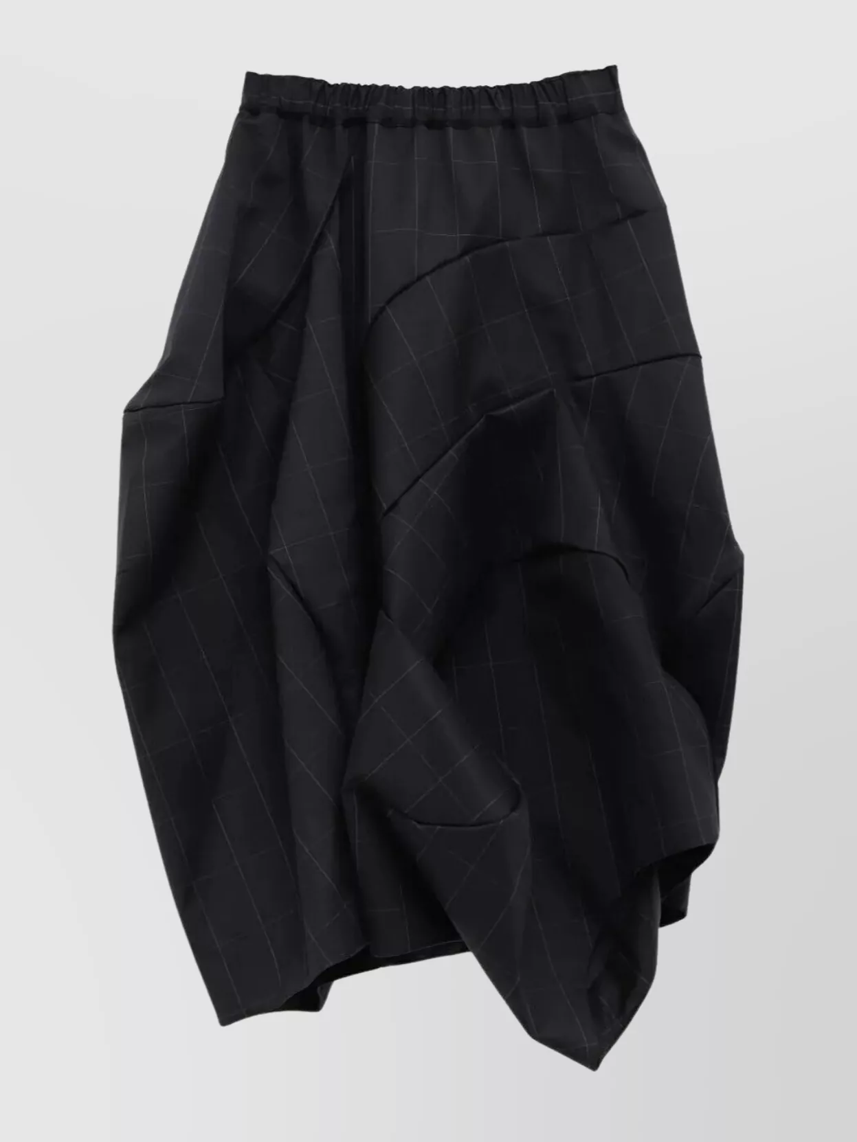Comme Des Garçons Draped Checked Skirt Voluminous Shape