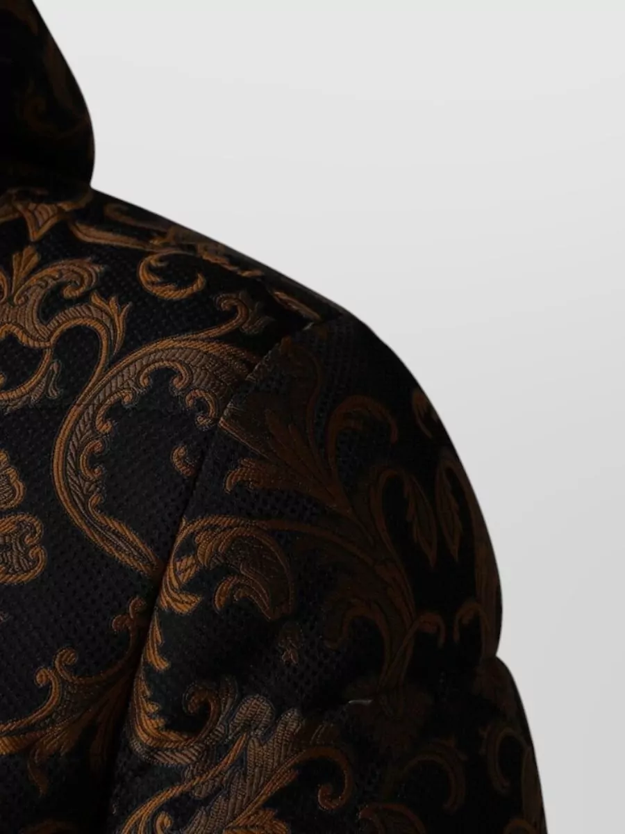 Dolce&Gabbana Floral Jacquard Quilted Hooded Puffer Jacket