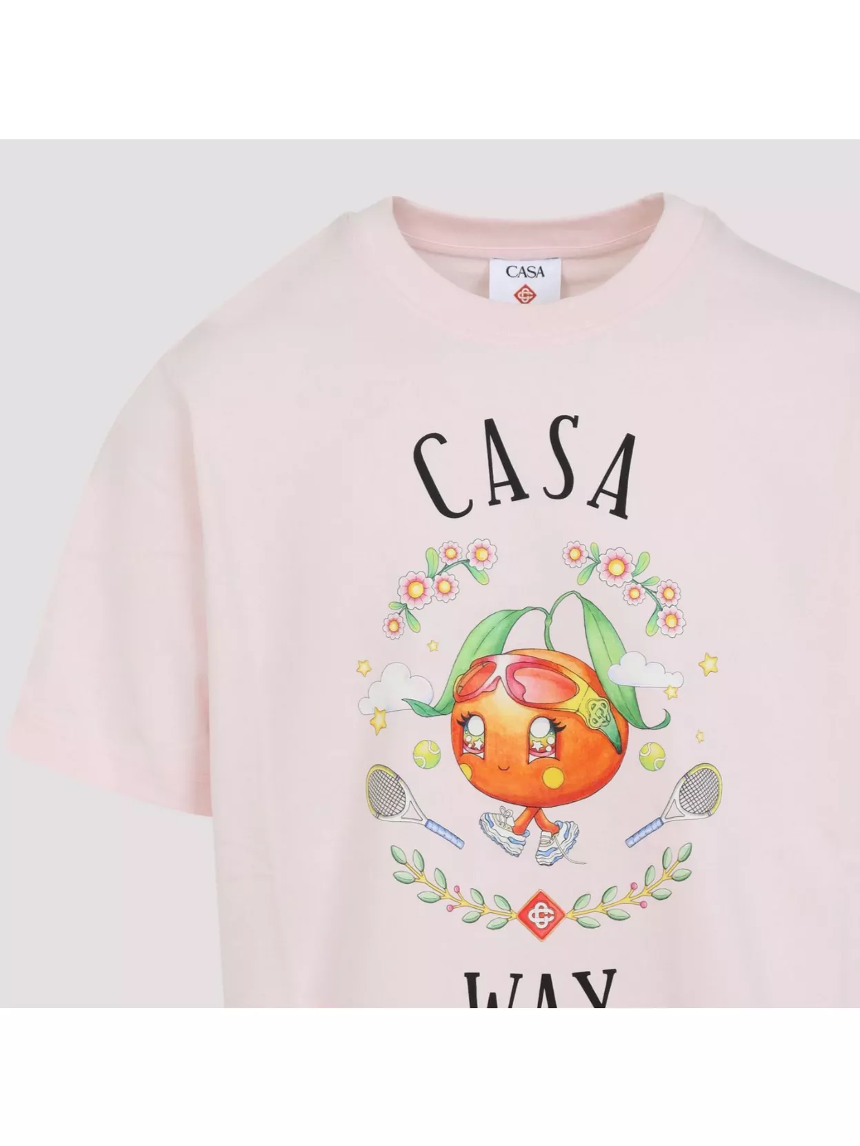 Casablanca Pale Pink Casa Way Orange Mascot T-shirt In Neutral
