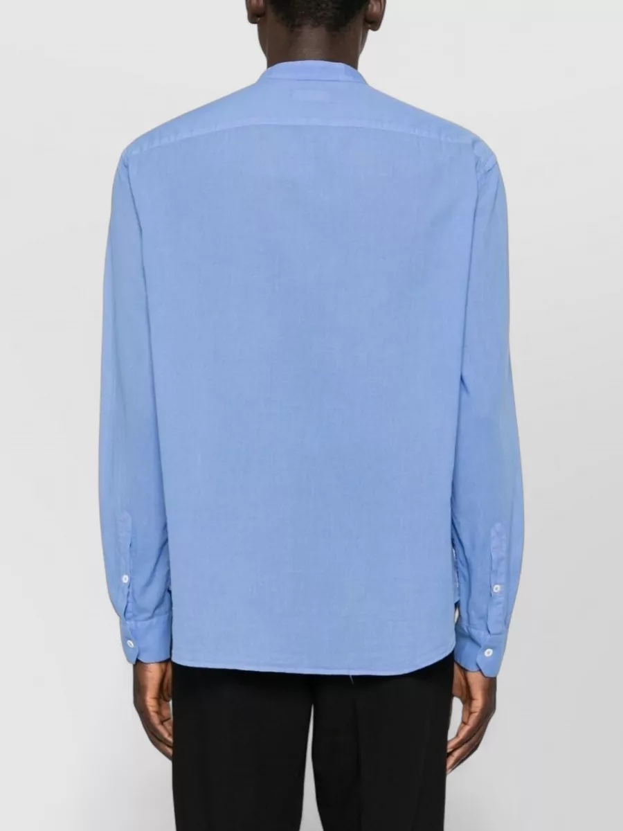 Emporio Armani Cotton Mandarin Collar Long-Sleeve Shirt