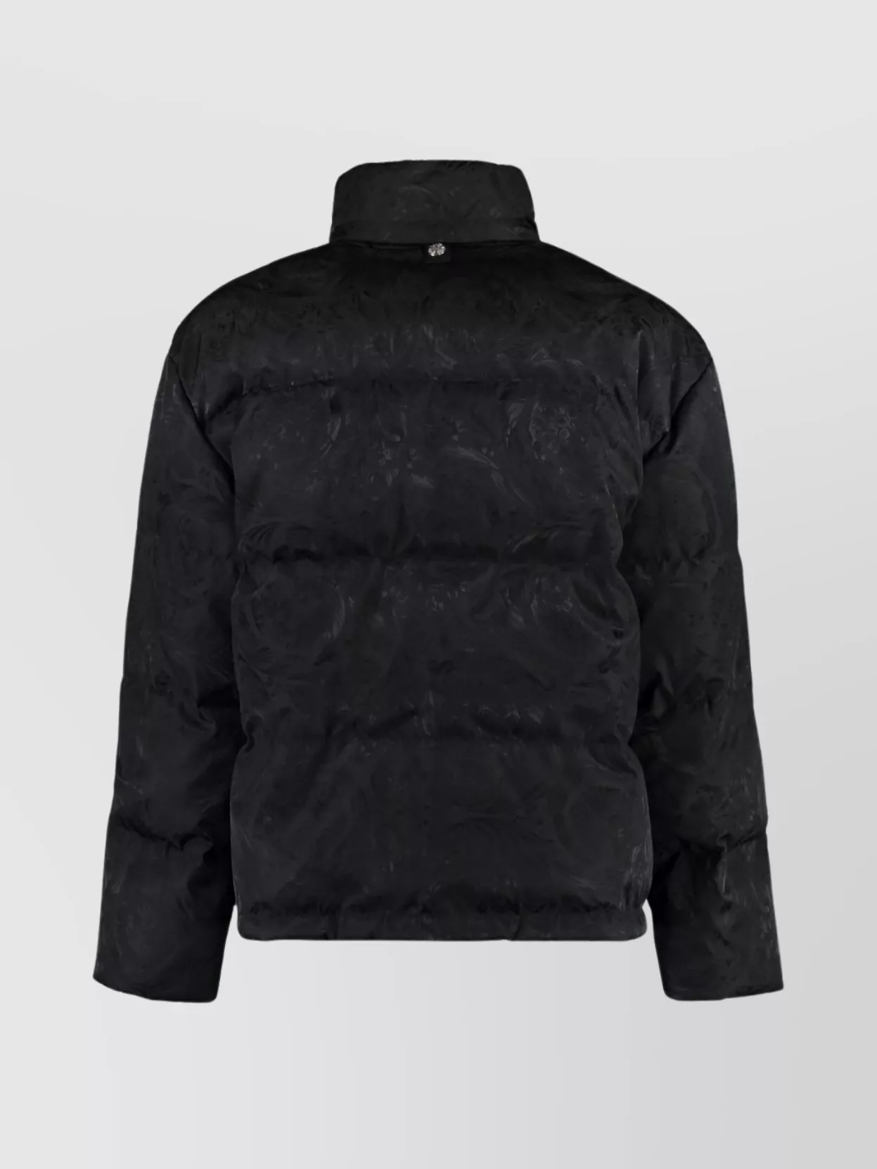 Versace Full Zip Down Jacket With All-Over Pattern