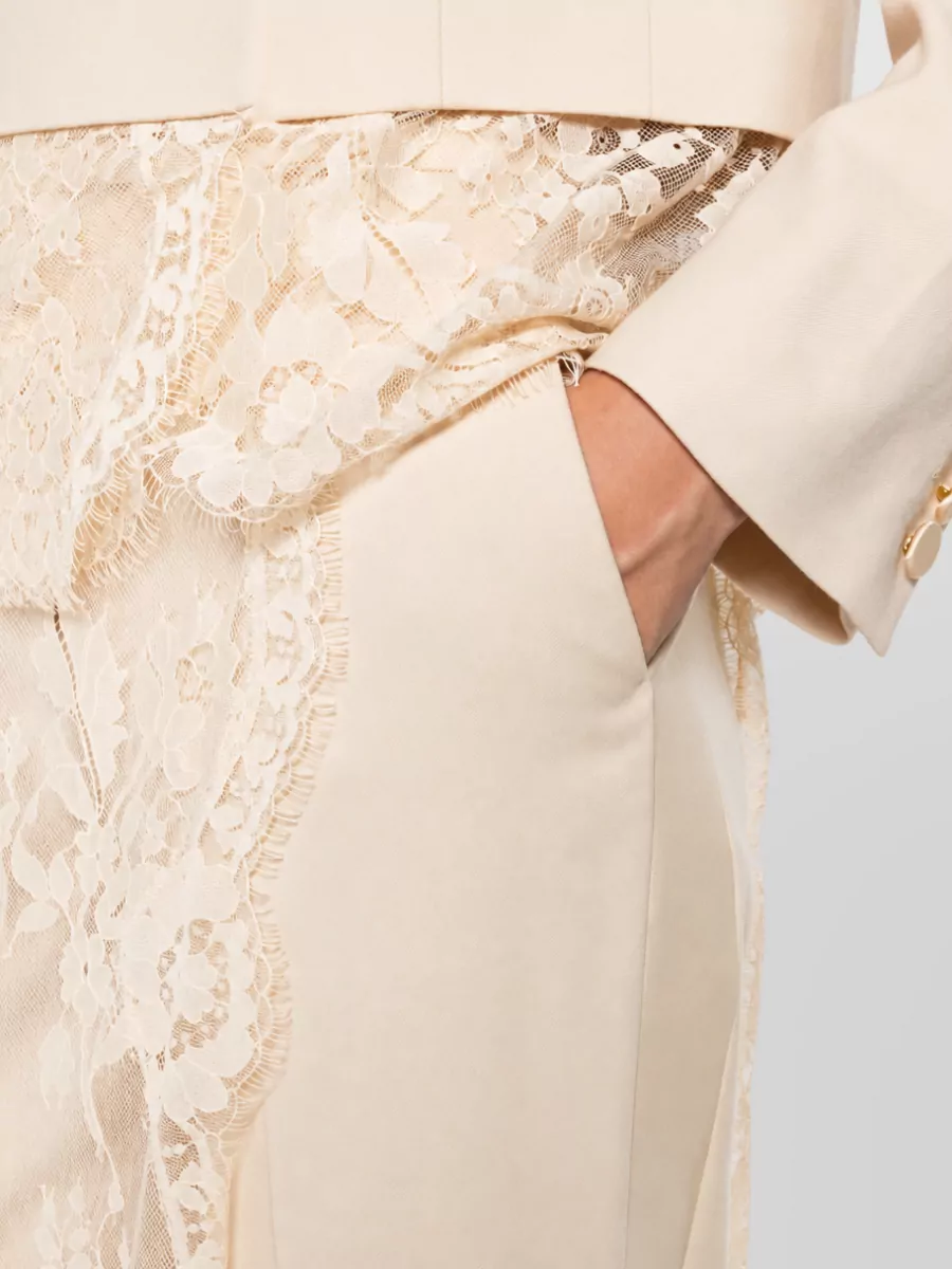 Zimmermann Wool Lace Straight-Leg Suit Trousers