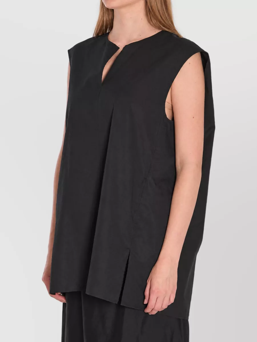 The Row Cotton Oversized Sleeveless Blouse