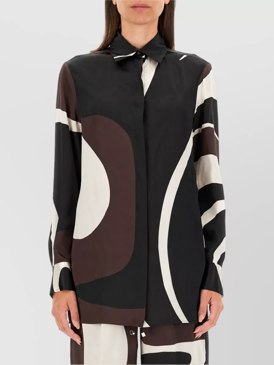 Kiton silk printed blouse