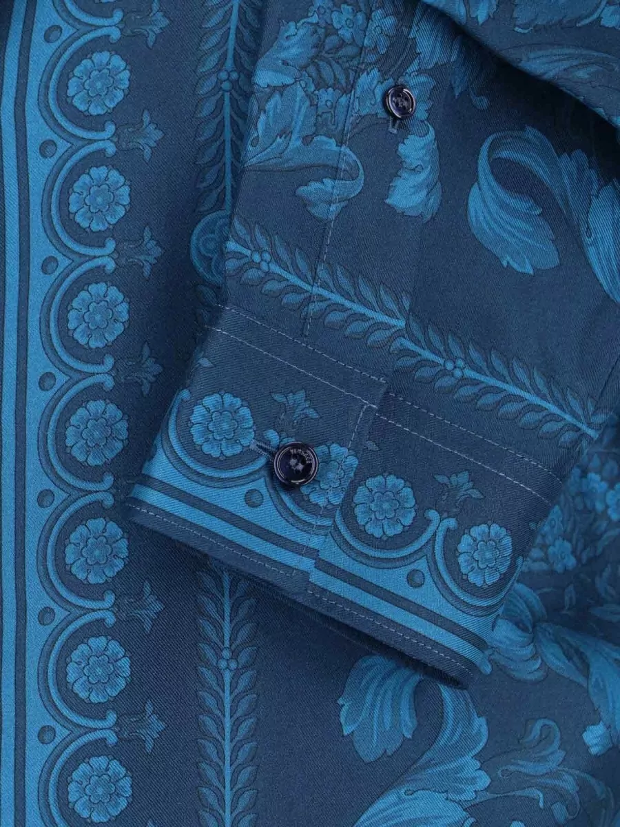 Versace Tailored Collar Shirt Long Sleeves Floral Pattern